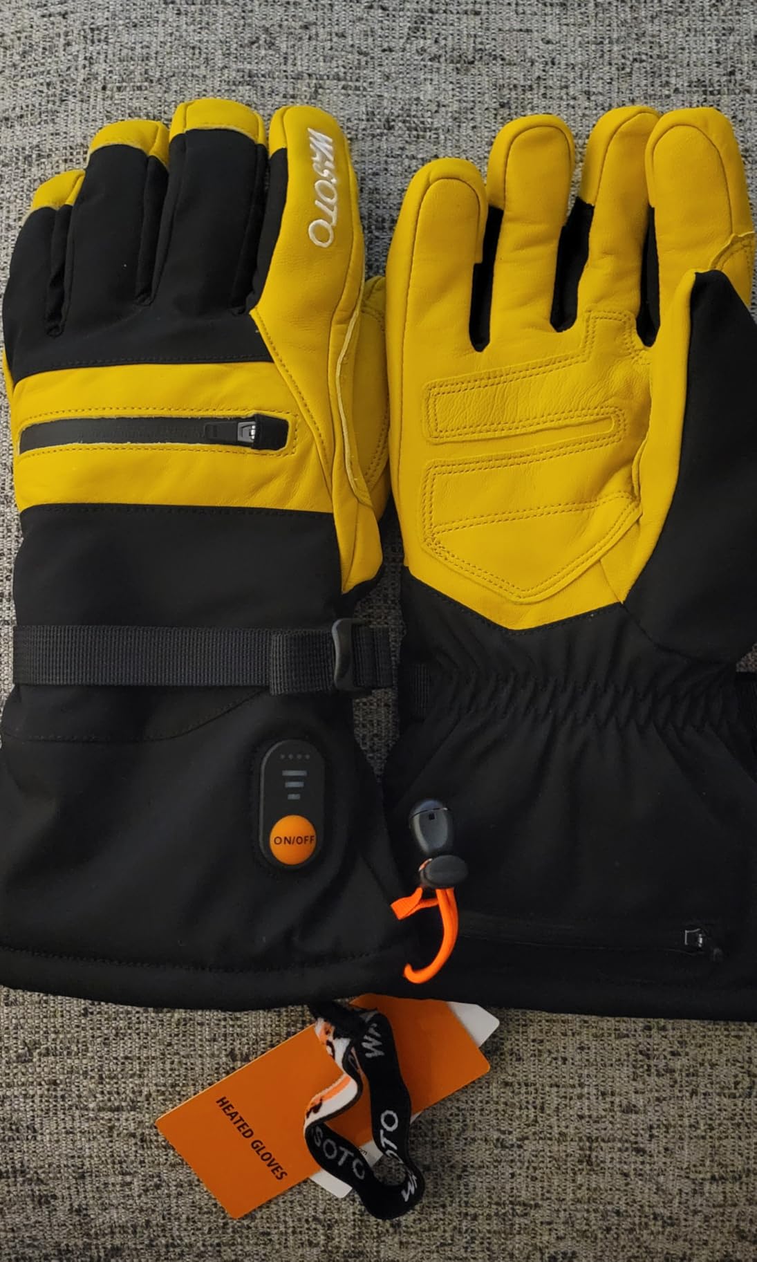 WASOTO Heated Gloves for Men Women 7.4V Battery 22.2WH Electric Rechargeable Heated Ski Gloves Waterproof Durable Leather Work Gloves customer photo 2
