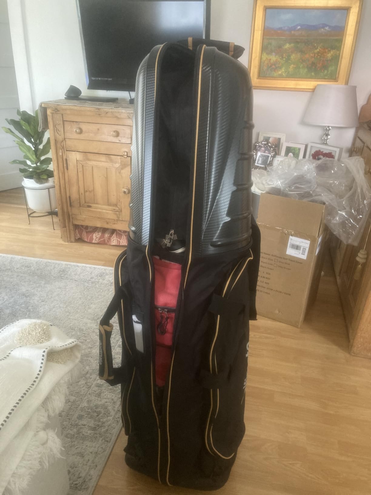 Golf Travel Bags for Airlines with Carbon Fiber Hard Top | 1680D Oxford, Thick Padding, All-terrain Wheels customer photo 1