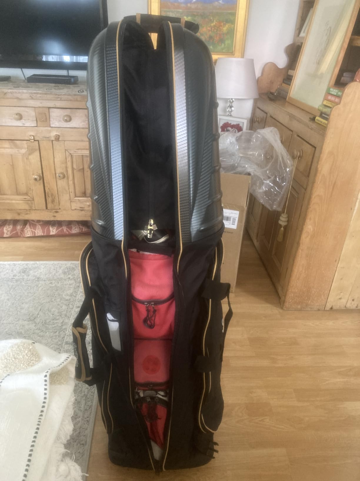 Golf Travel Bags for Airlines with Carbon Fiber Hard Top | 1680D Oxford, Thick Padding, All-terrain Wheels customer photo 2