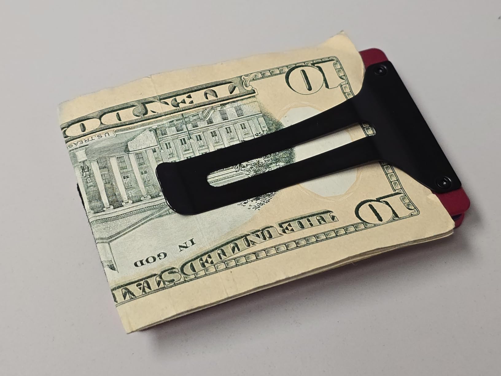 Minimalist Carbon Fiber Wallet for Men, Money Clip Cash Strap Wallet, RFID Blocking Metal Wallet Aluminum Card Holder, Front Pocket Wallet (Carbon Fiber) customer photo 2