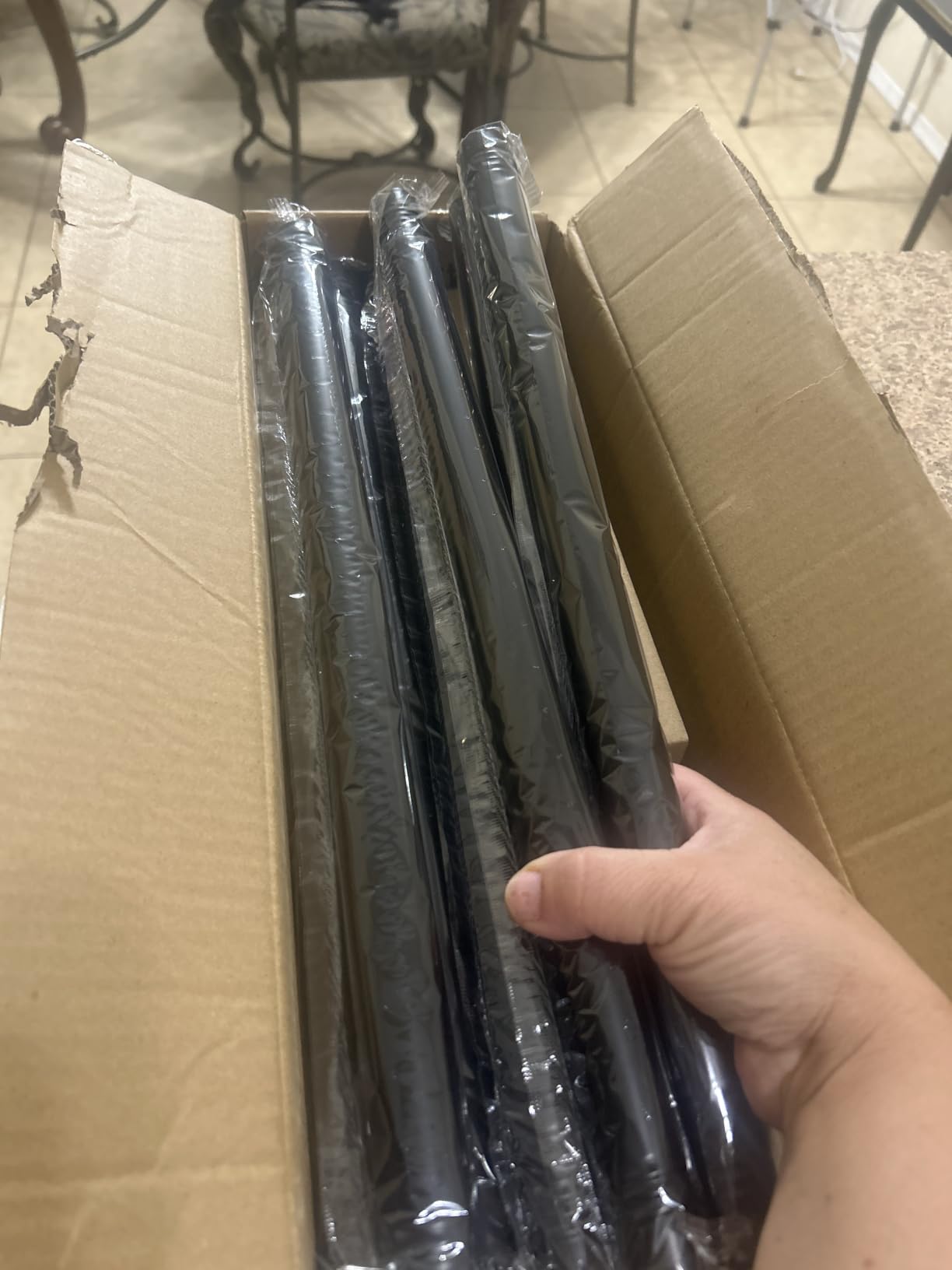 Curtain Rods 72-144 Inch, 1 Inch Heavy Duty Adjustable Curtain Rod for Windows, Black Extra Long Window Treatment Rod customer photo 2
