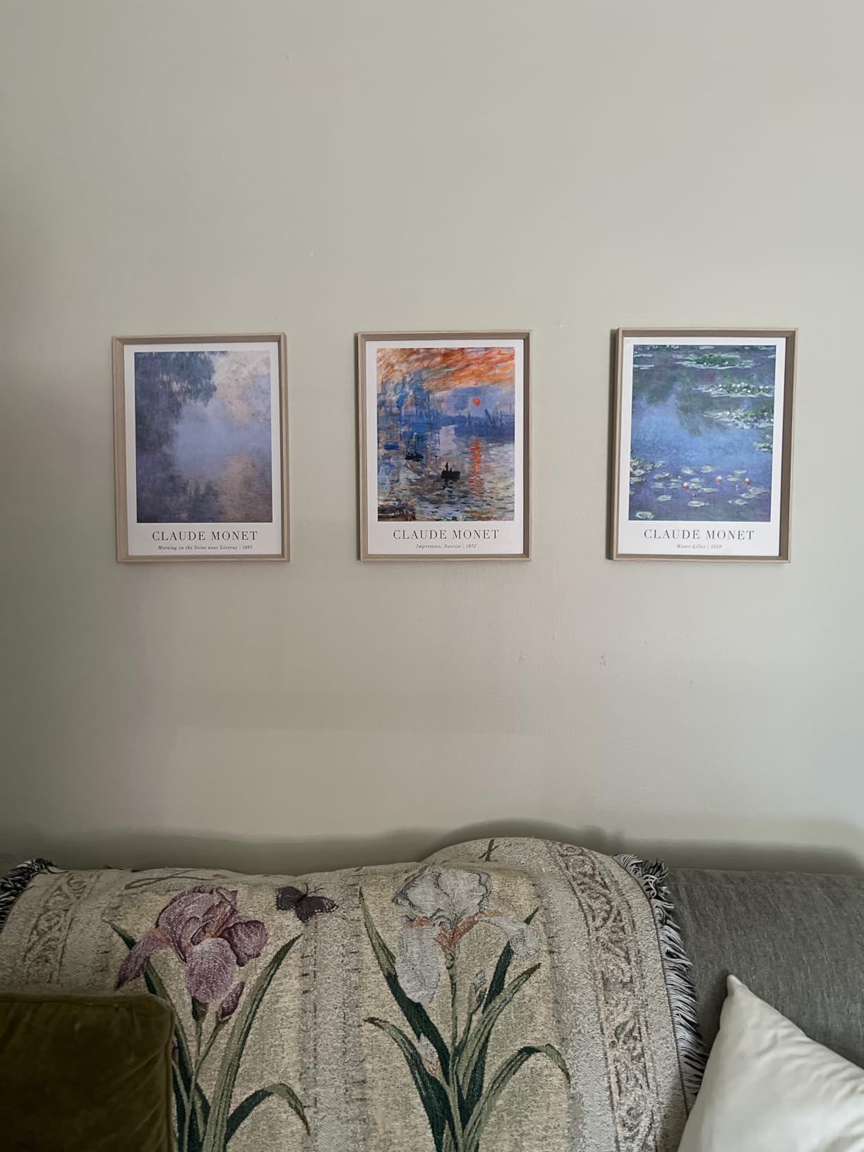 HesenDot Van Gogh Framed Wall Art, Neutral Canvas Prints Set of 3 | 12x16IN High Framed Design Prints, Floral Landscape Artwork, Vintage Wall Decor for Living Room Bedroom Gallery Office customer photo 2