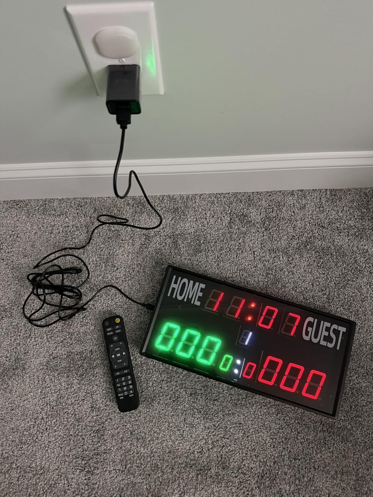 LED Electronic Scoreboard Digital Score Keeper with Remote/Timer/Shot Clock | Basketball Scoreboard with 40-Foot Remote Control,999 Score,100FT VISIBLE,24H Clock,Score History,6-Bright.3-Vol. customer photo 2
