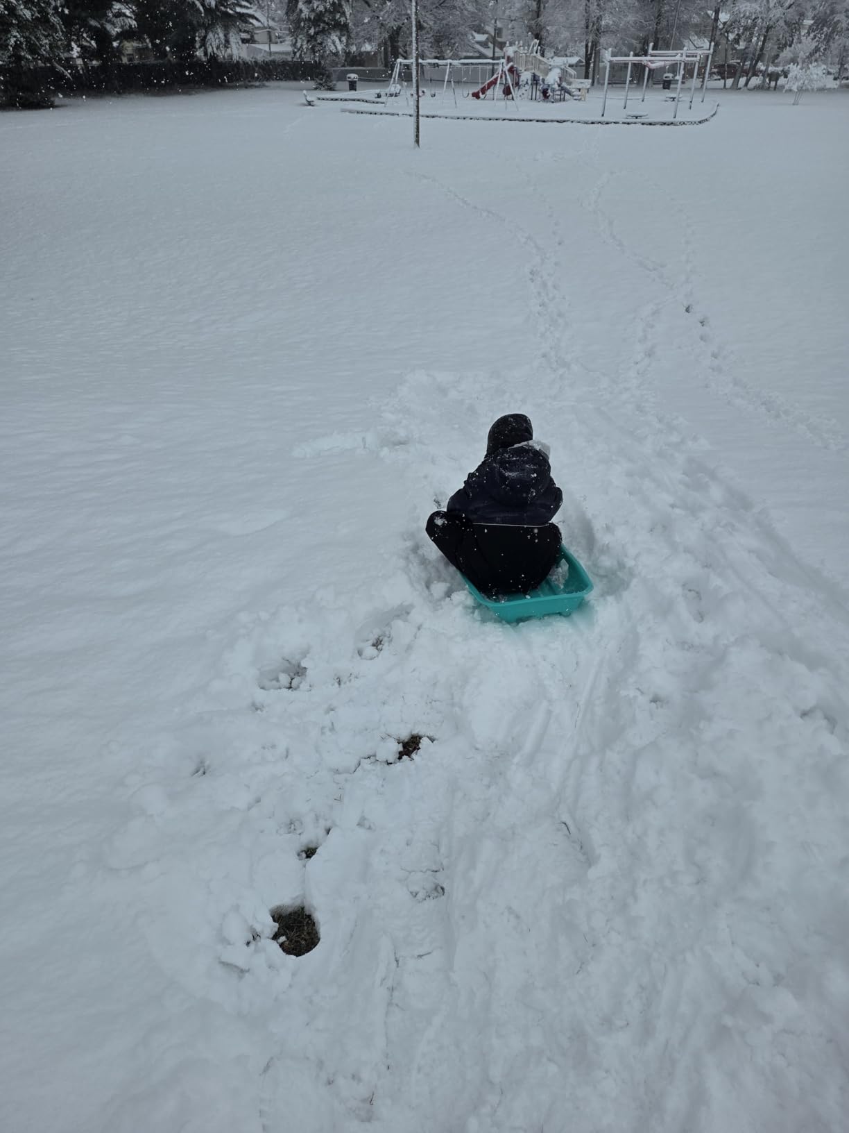 Retrospec Retrorider Plastic Snow Sled - Toboggan Style with Pull Rope, Cold-Resistant Coating, and Hard Bottom for Smooth Downhill Rides - Available for Kids and Adults customer photo 1