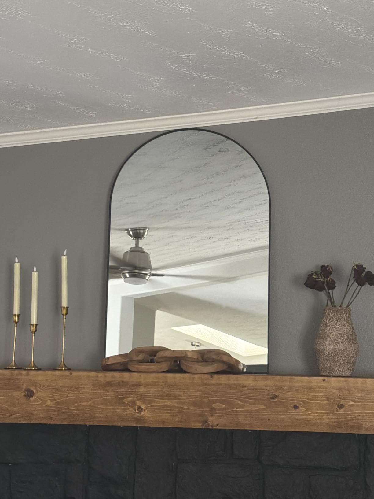 Round Wall Mirror 30 Inch Gold Vanity Mirror with Metal Frame | Modern Circle Wall Mounted Decorative Mirrors for Bathroom, Entryway, Bedroom, Living Room customer photo 2