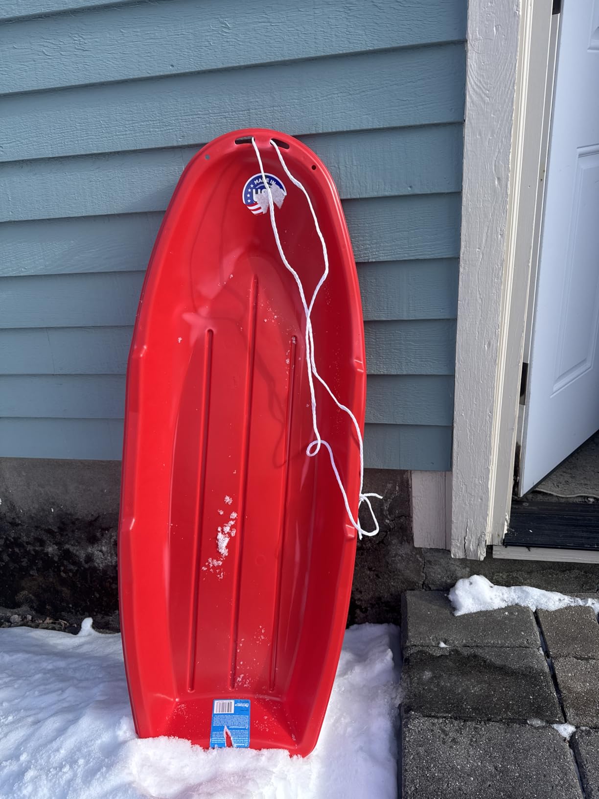 Flexible Flyer Winter Lightning Snow Sleds for Kids and Adults (Red) - 48 Inch Toboggan Style Plastic Sled with Hard Bottom for Fast, Smooth Rides - 1 or 2 Riders customer photo 2