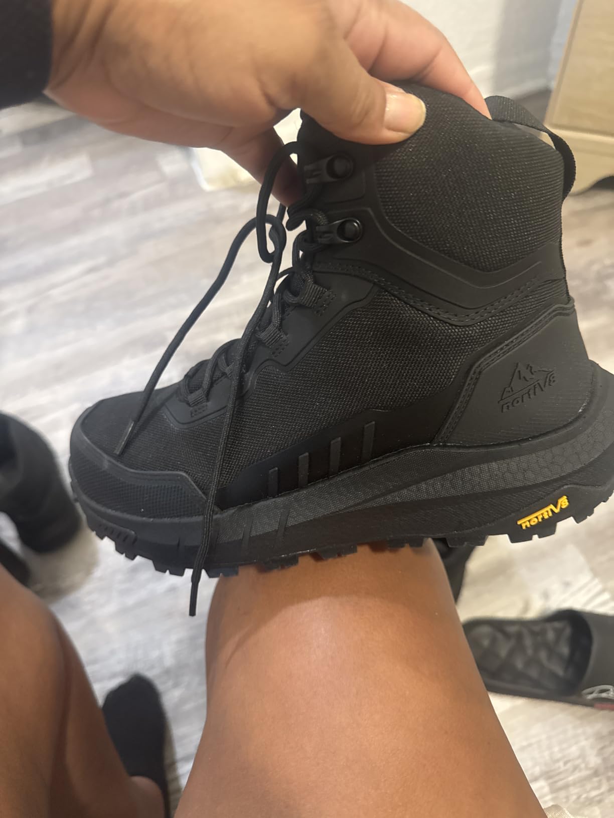 NORTIV 8 Men's Composite Toe Work Boots Slip Resistant | ASTM F2413-24 Safety Work Boots with Zipper Lightweight Comfort for all-day work for Warehouse Construction, Terrascope-nano customer photo 2