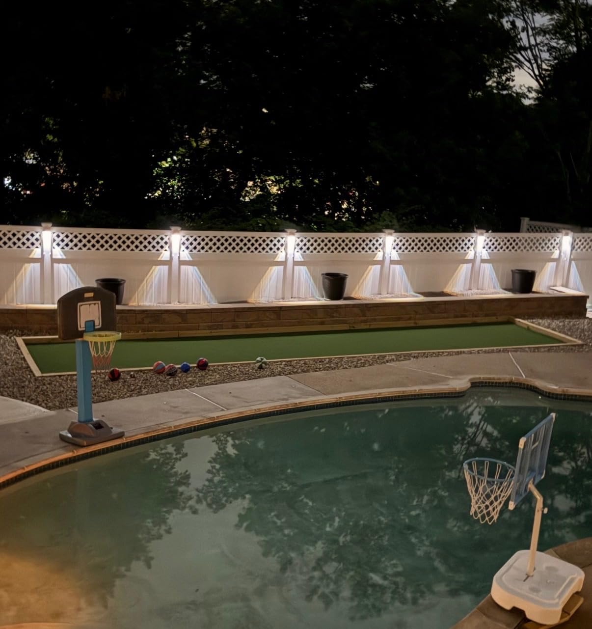 Brightown 8 Pack Solar Fence Lights Outdoor, 3000/4000/6000K/RGB 12 Modes | Fence Lights Solar Powered, 11 Colors, IP65 Waterproof, for Outside Backyard, Deck, Step, Wall, Yard, Patio, Pool, Railing customer photo 1