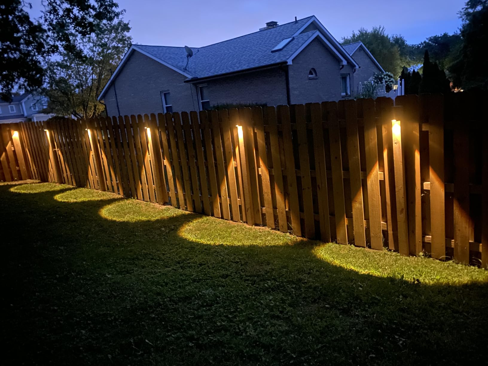 KOOPER Solar Fence Lights Outdoor Waterproof 10 Pack, Solar Fence Lights with Ultra-Bright LED Lens, 10 Modes & 9 Colors Outdoor Solar Lights for Fence, Backyard, Railing, Patio, Wall, Step, Deck customer photo 2