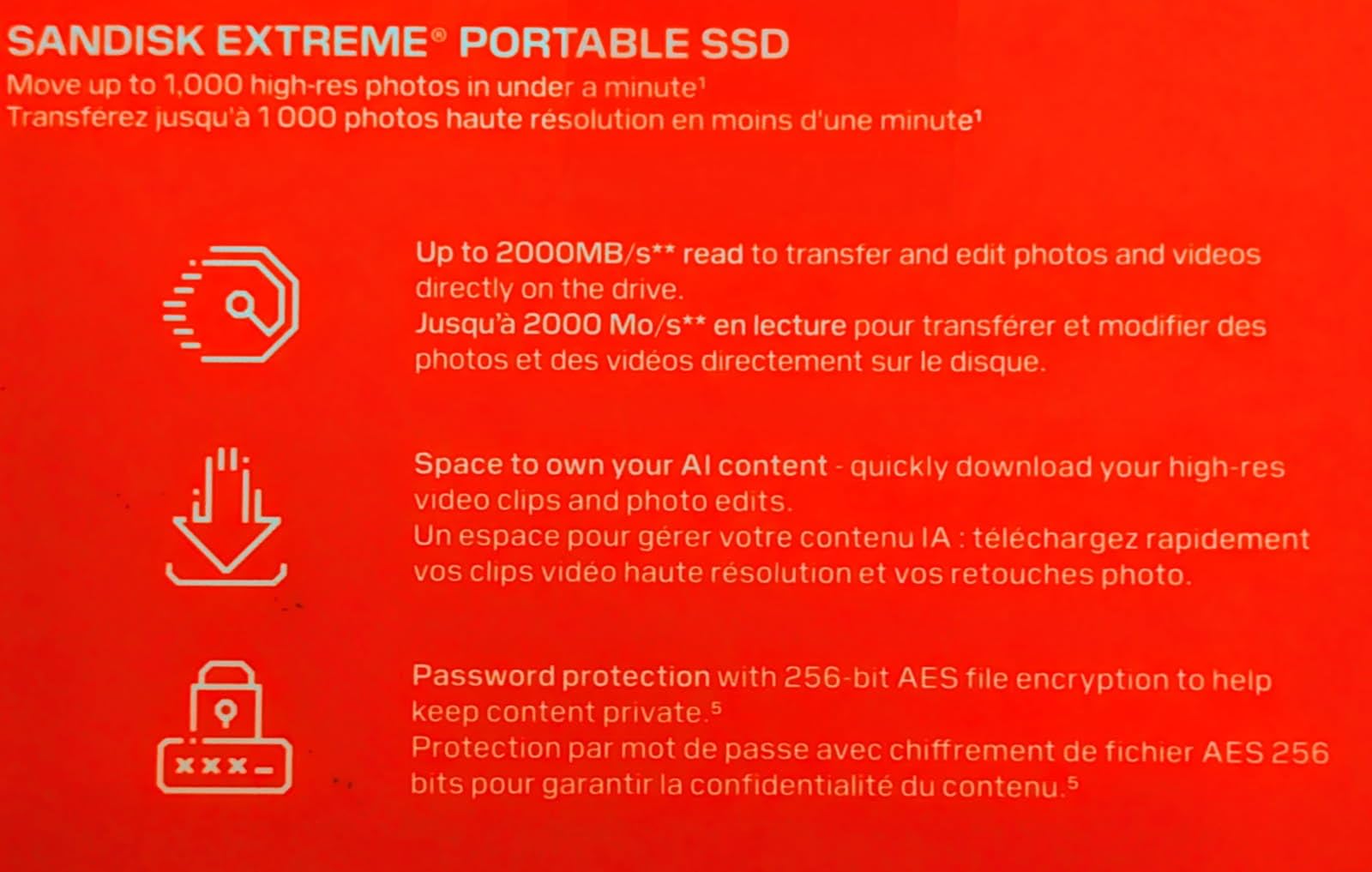 SanDisk 1TB Extreme Portable SSD (New Model) - up to 2000MB/s Transfer speeds, USB Type-C, Reliable Durability - Black - SDSSDE70-1T00-G25 customer photo 2