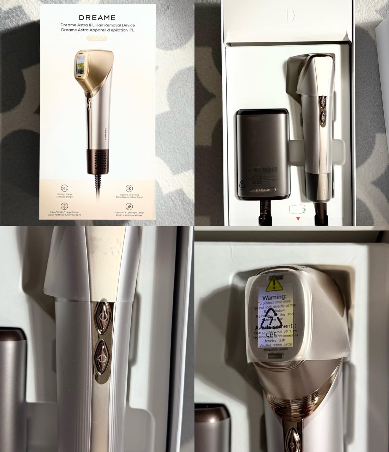 Dreame Astra IPL Hair Removal Device with Dual-Lamp 35J Output, Sapphire ICE Cooling, 5.4cm² Large Window, 0.2s Continuous Flash, Adaptizone Tone Detection, Up to 80% Reduction Full-Body for Women Men customer photo 1
