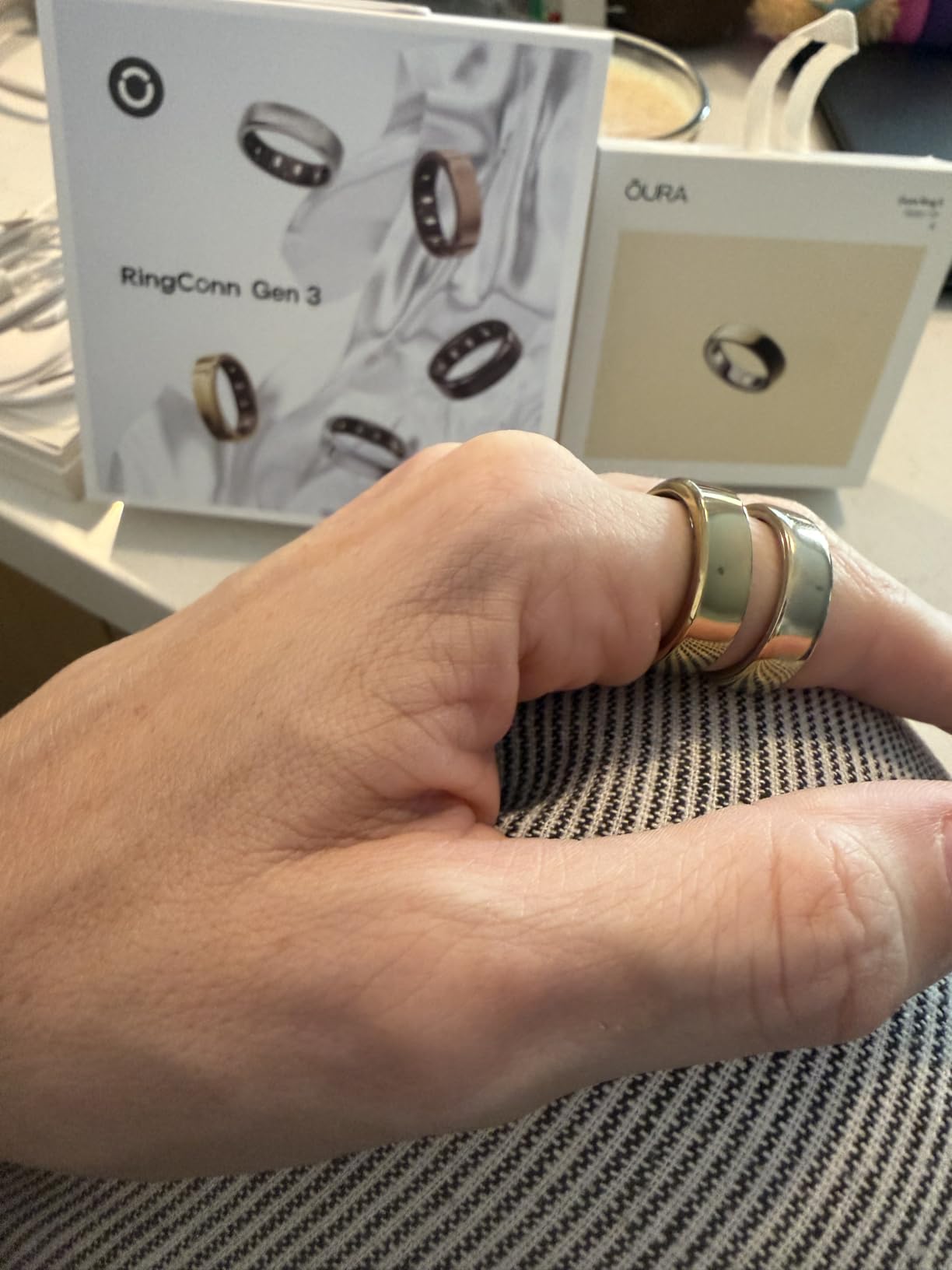 RingConn Gen 3 Smart Ring - Vascular Trends (Size 7, Royal Gold) | No App Subscription, Vibration Alerts, Sleep, Fitness & Heart Rate, 14-Day Battery Life customer photo 1
