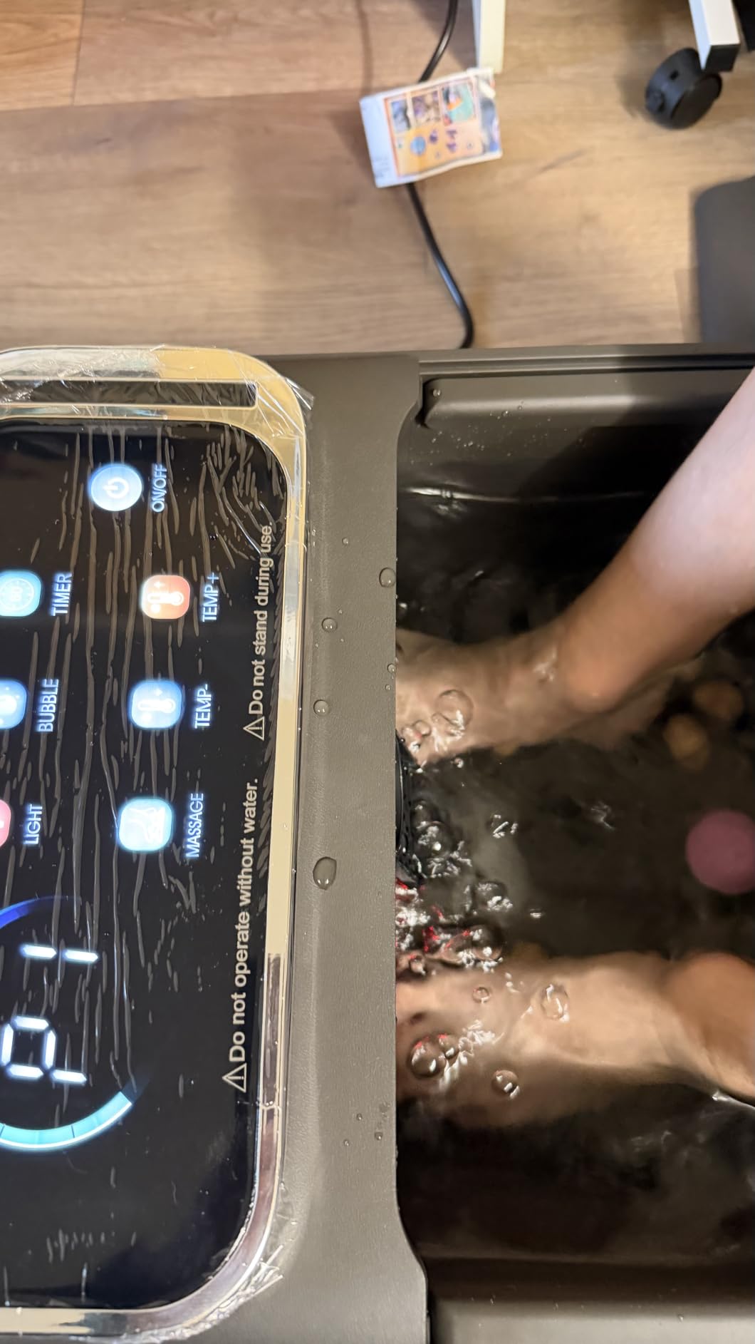 AAOBOSI Collapsible Foot Bath with Heat, Foot Massager Spa Soaking Tub | with Bubble, Remote Control, Temp Control, 30 Motorized Shiatsu Massage Balls, Pedicure Spa at Home for Stress Relief (Grey) customer photo 1
