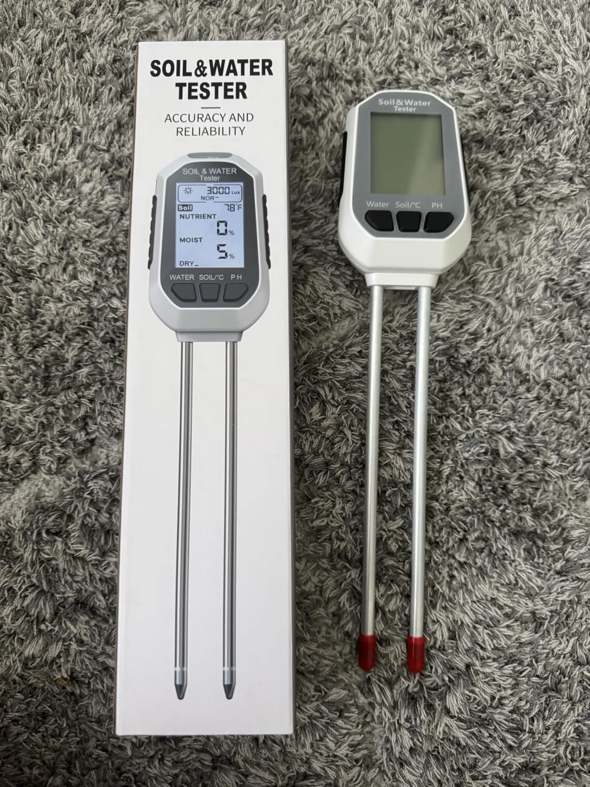 Moisture Meter for Plants, 7-in-1 Digital Soil Tester Kit with Backlit LCD - Measures pH, EC, TDS, Fertility, Temp, Moisture & Sunlight, Garden Tools for Indoor & Outdoor customer photo 1