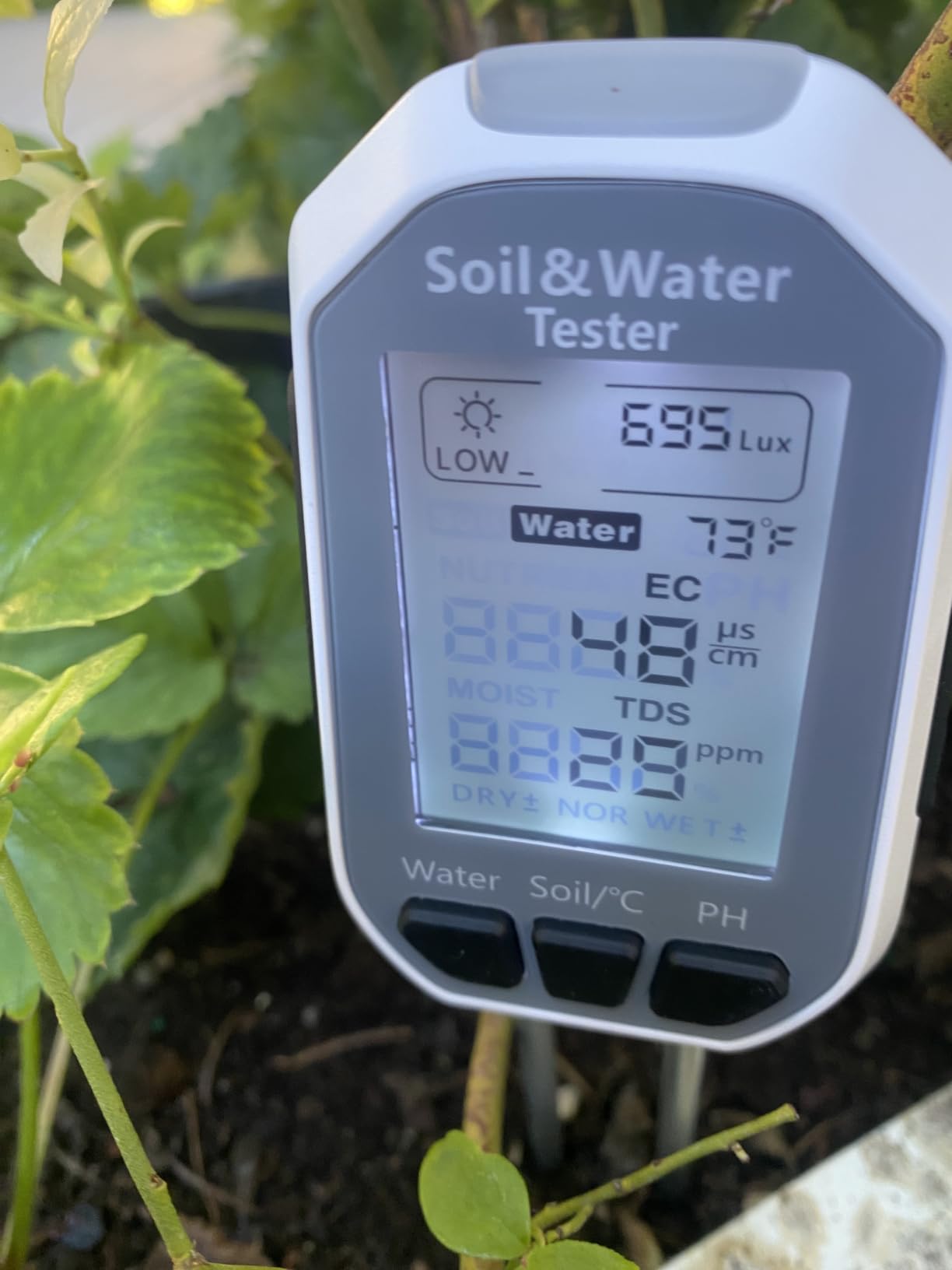 Moisture Meter for Plants, 7-in-1 Digital Soil Tester Kit with Backlit LCD - Measures pH, EC, TDS, Fertility, Temp, Moisture & Sunlight, Garden Tools for Indoor & Outdoor customer photo 2