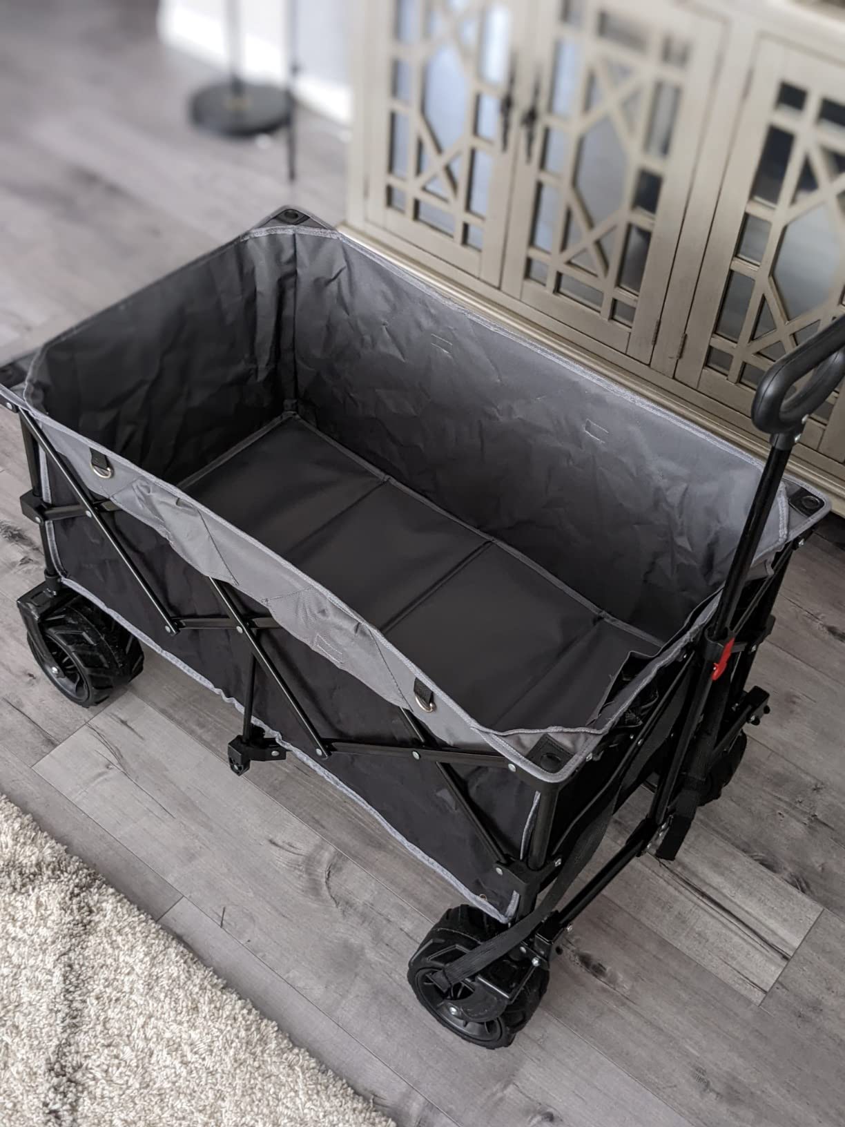 Hikenture Foldable Beach Wagon with Big Wheels for Sand, 330 lbs Capacity | Large wagon for beach, camping, sports & grocery hauling; Big wheels for sand & gravel; One-hand fold customer photo 2