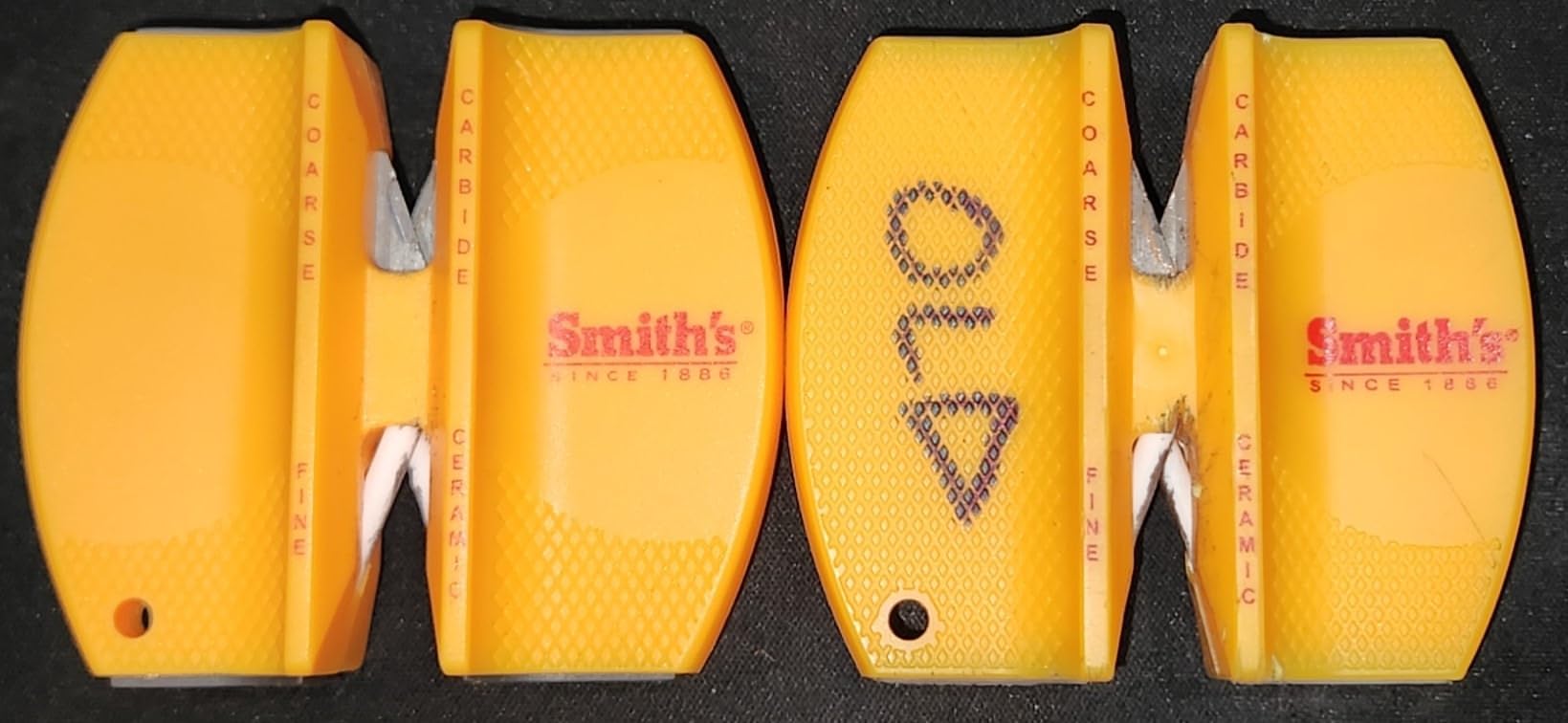 Smith's CCKS 2-Step Knife Sharpener - Yellow - 2-Step Preset Coarse & Fine Slots - Outdoor Handheld Knife Sharpener - Fishing, Hunting, Fillet, Pocket Knives - Compact Plastic Portable Keychain Tool customer photo 1