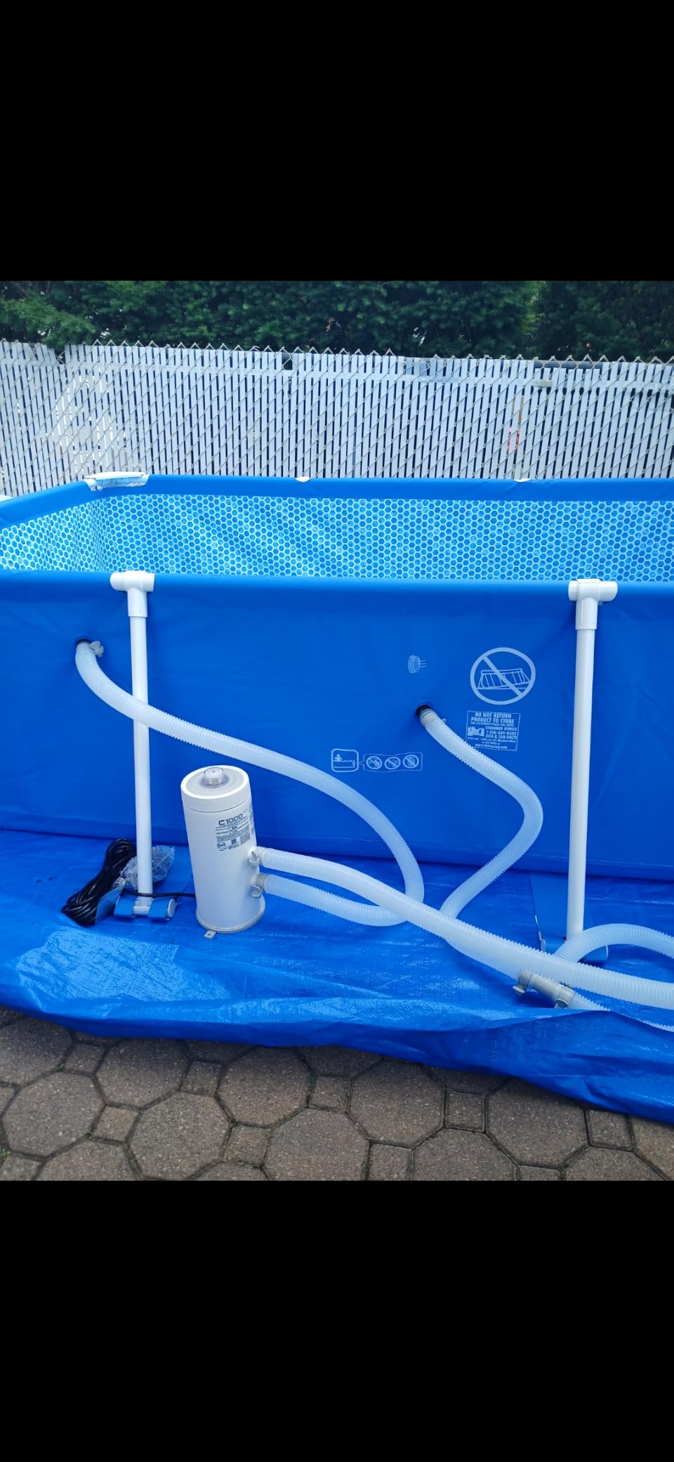 INTEX Rectangular Frame 8 ft 6 in x 5 ft 3 in x 25 in Above Ground Pool, Swimming Pool with Steel Frame, Pump Not Included customer photo 1