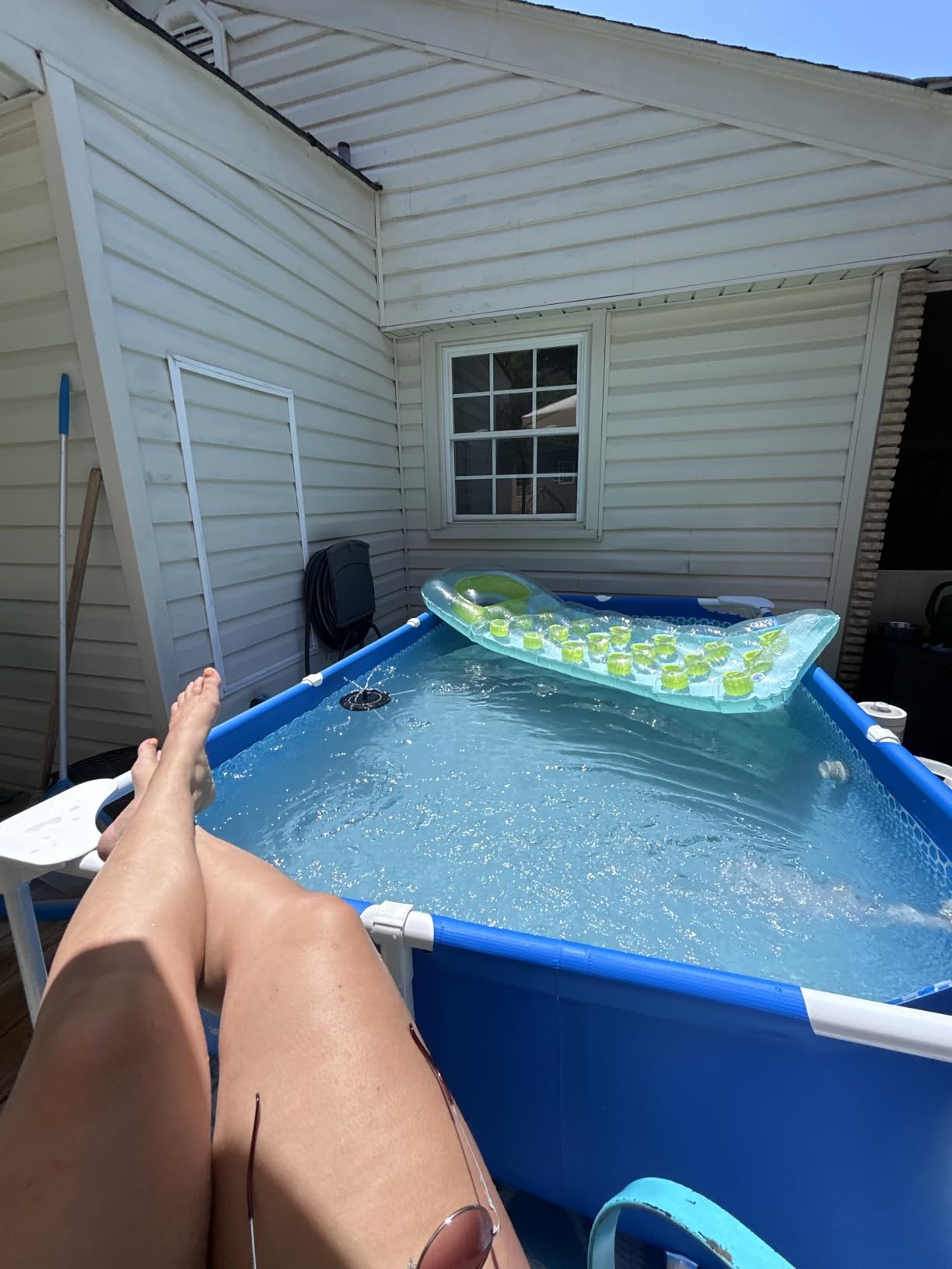 INTEX Rectangular Frame 8 ft 6 in x 5 ft 3 in x 25 in Above Ground Pool, Swimming Pool with Steel Frame, Pump Not Included customer photo 2