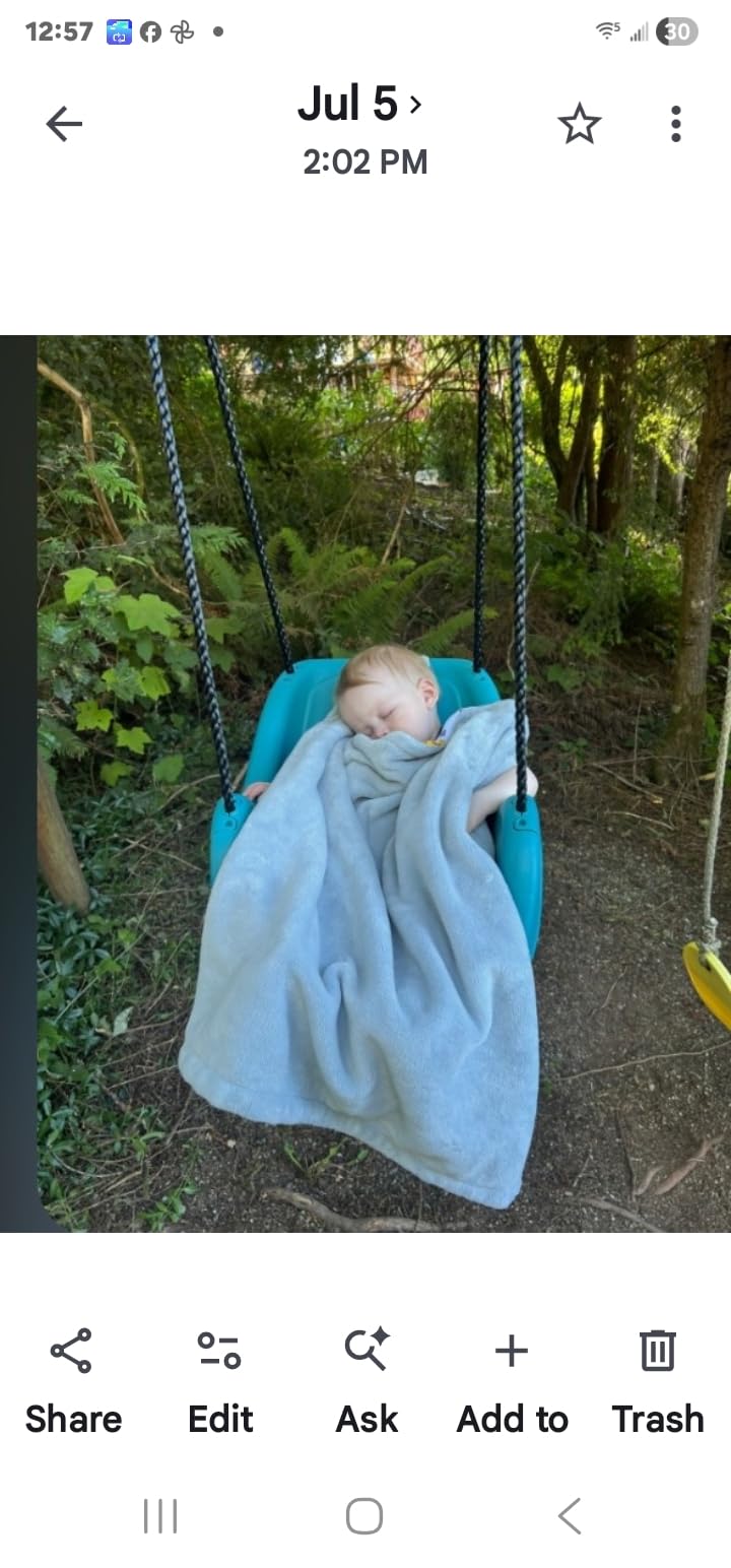 Step2 Infant to Toddler Swing, Baby Outdoor Swing, Backyard Bucket Style Swing Seat, Secure Harness, Outside Weather-Resistant Rope, Attach to Playset, For Toddlers 9 Months -3 Years Old customer photo 2