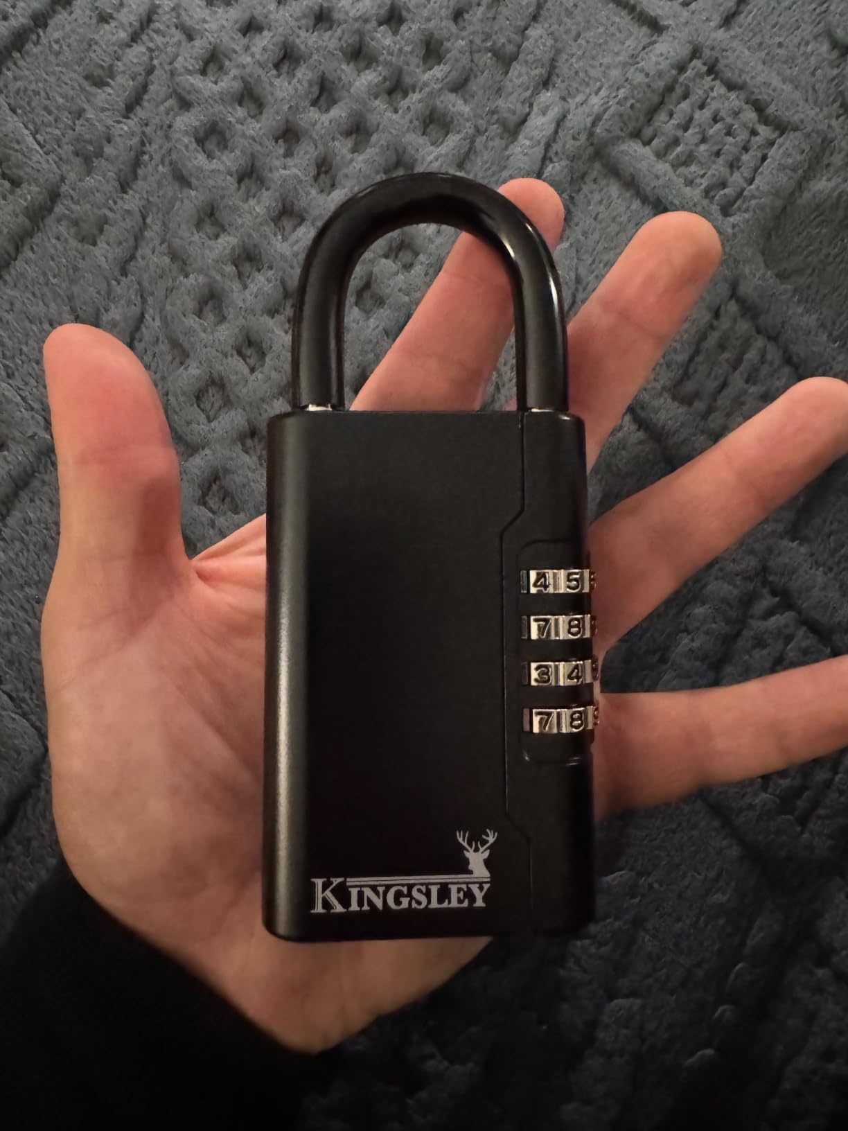 Kingsley Guard-a-Key Black Realtor's Lockbox Portable Resettable Hanging Key Safe Combination Lock Box for House Keys, Realtors, Vacation Rentals, Black customer photo 1
