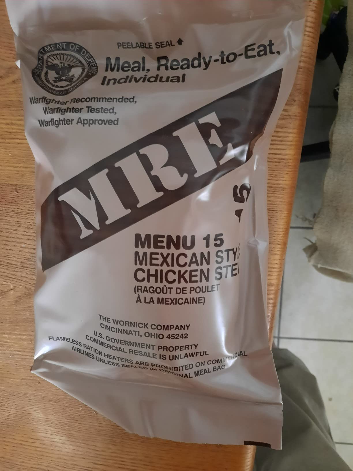 U.S. Military MRE 12-Pack, Flameless Heaters, Freeze Dried, 2023 Inspection | Genuine Military MRE with Flameless Heaters, Entree & Side Dishes, 12-Pack, 2023 Inspection Date customer photo 1
