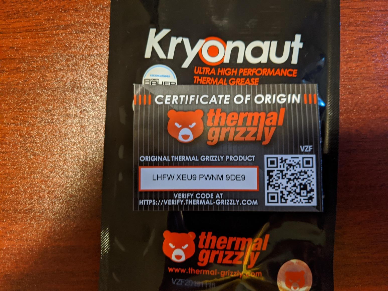 Thermal Grizzly Kryonaut - 5.55 Gram/1.5ml - High Performance Thermal Paste customer photo 2