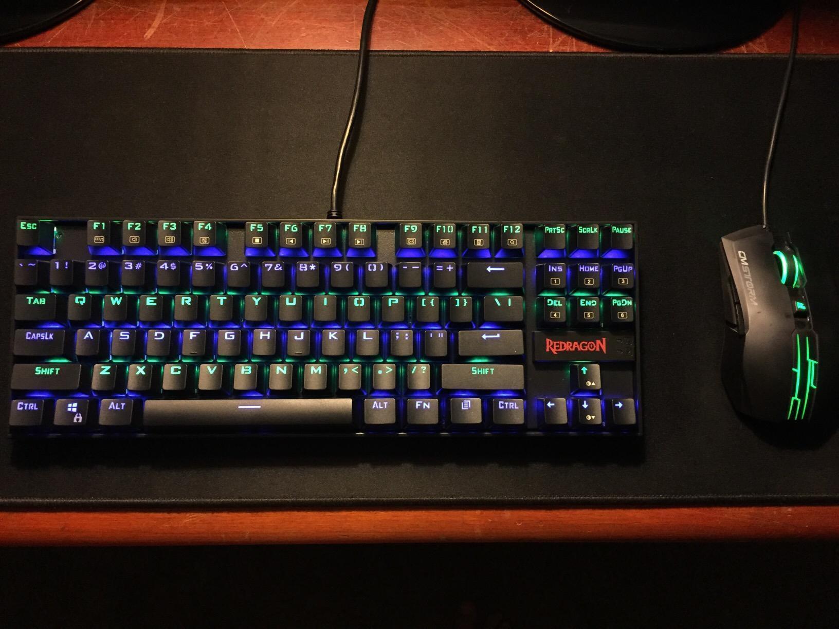 Redragon K552P Mechanical Gaming Keyboard TKL with 18 Backlight Modes, Hot-Swappable Red Switches, 87-Key Compact Ergonomic Design, N-Key Rollover & Software Programmable Macro - RGB, Black customer photo 2