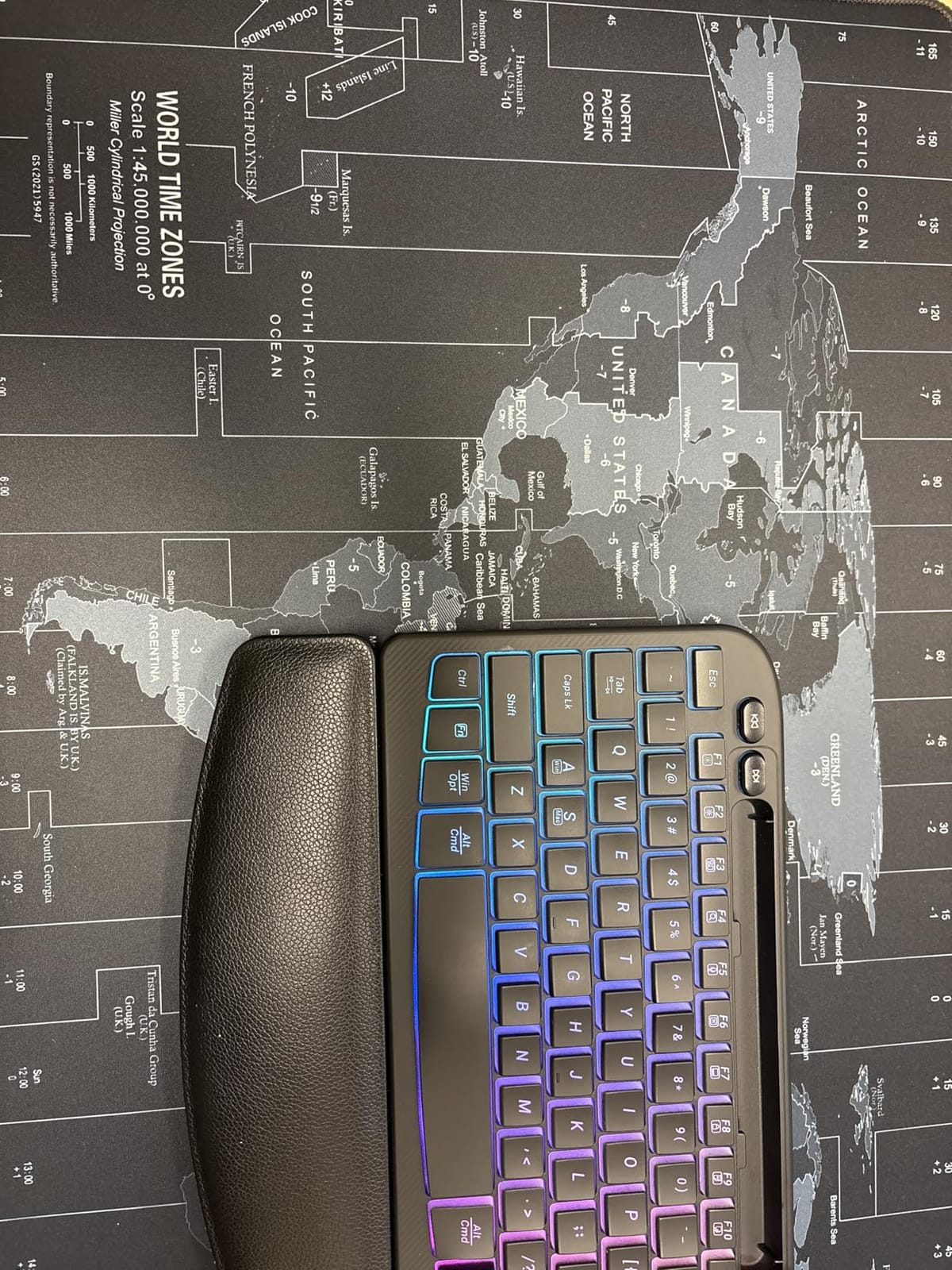 JIALONG Large Gaming Mouse Pad Extended Desk Mat XXL Mousepad with Non-Slip Keyboard Pad for Office Laptop, Computer and PC - 35.4 x 15.7 inches World Map customer photo 2