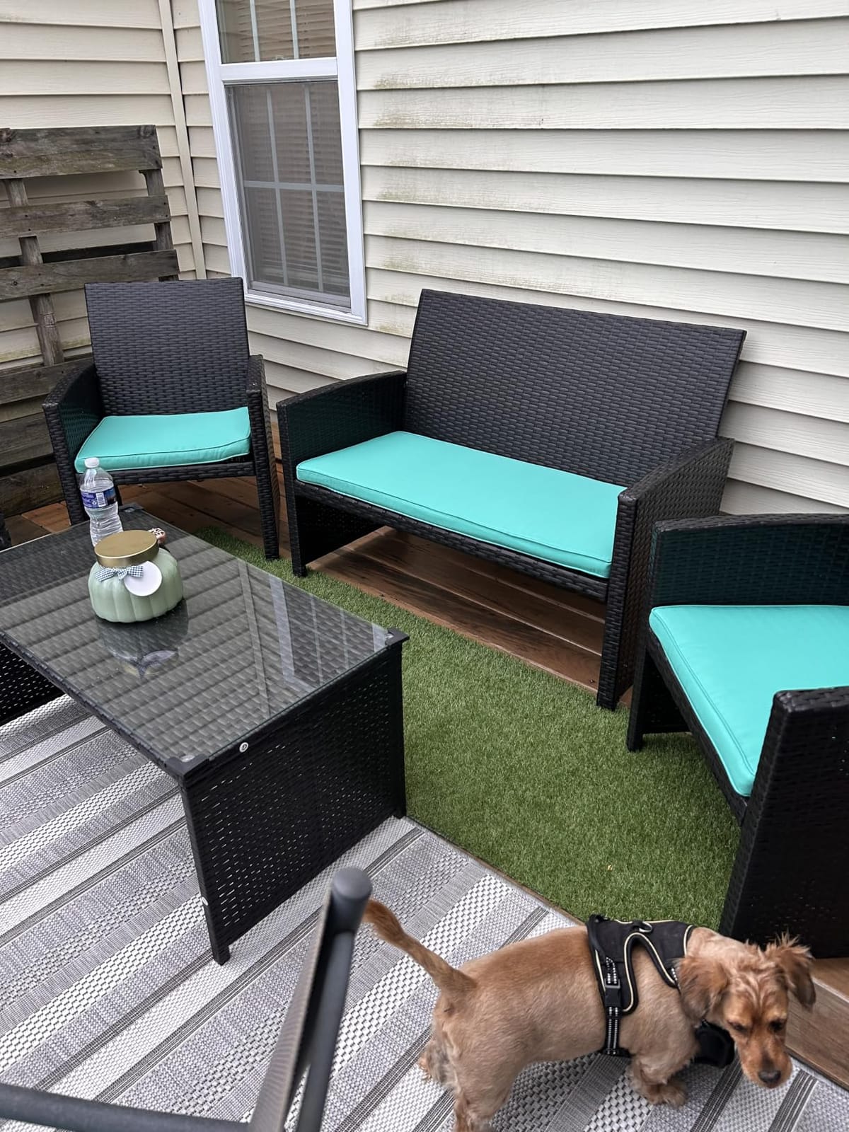 Best Choice Products 4-Piece Outdoor Wicker Patio Conversation Furniture Set for Backyard w/Coffee Table, Seat Cushions - Gray/Cream customer photo 2