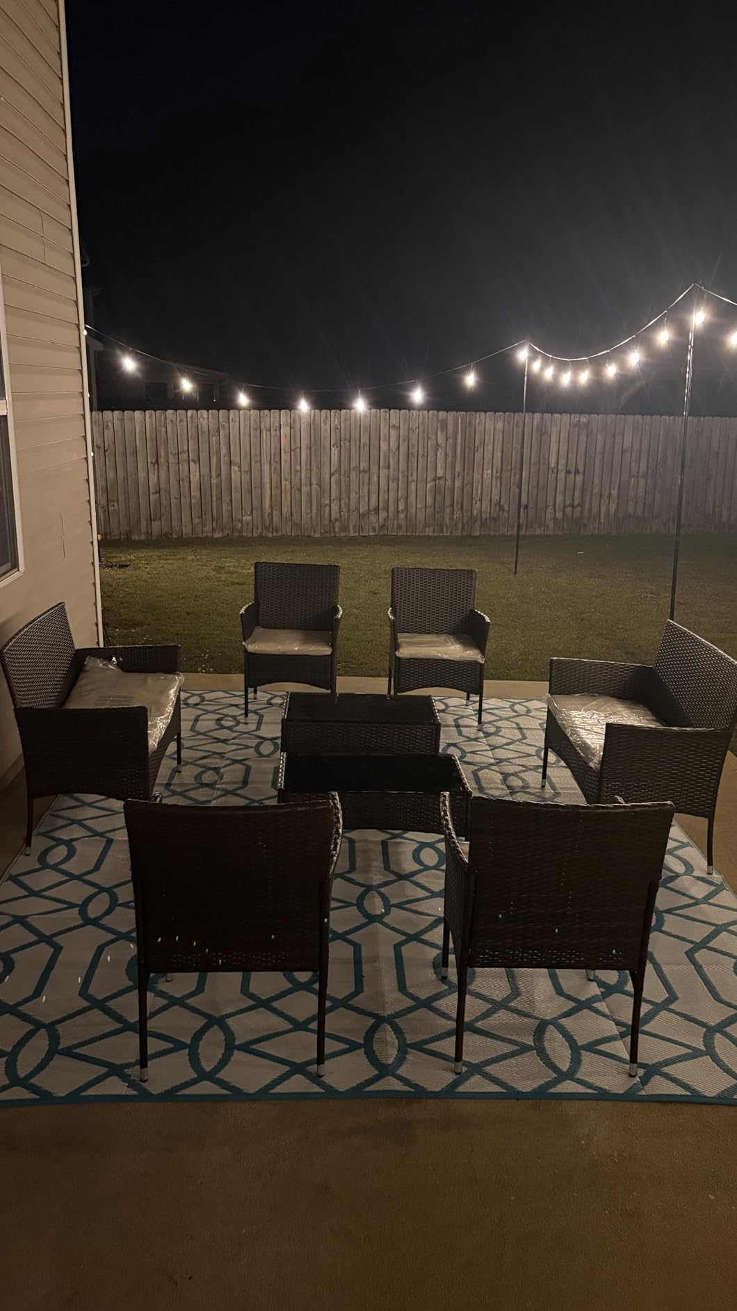 Homall 4 Pieces Outdoor Patio Furniture Set, Rattan Chairs, Brown & Beige customer photo 2