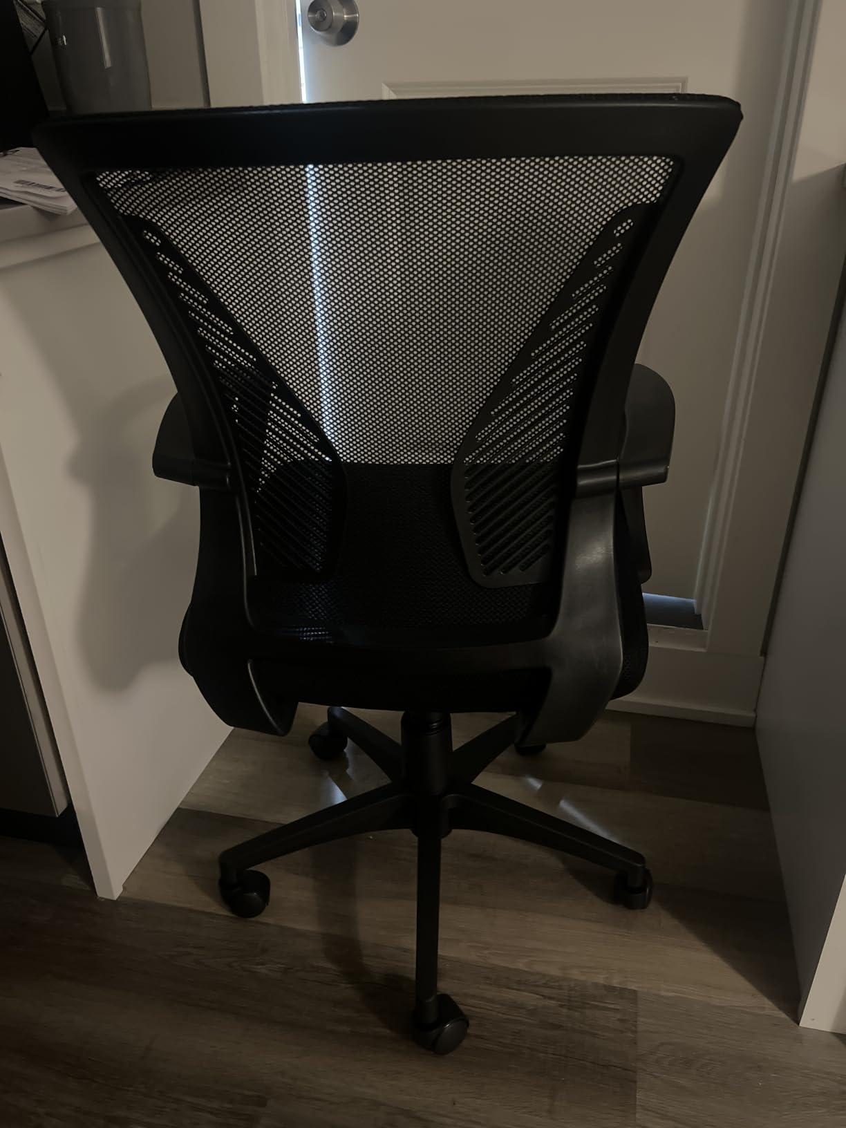 Furmax Office Chair Ergonomic Computer Desk Mesh Chair Mid Back Swivel Lumbar Support with Armrest (1, Black) customer photo 2