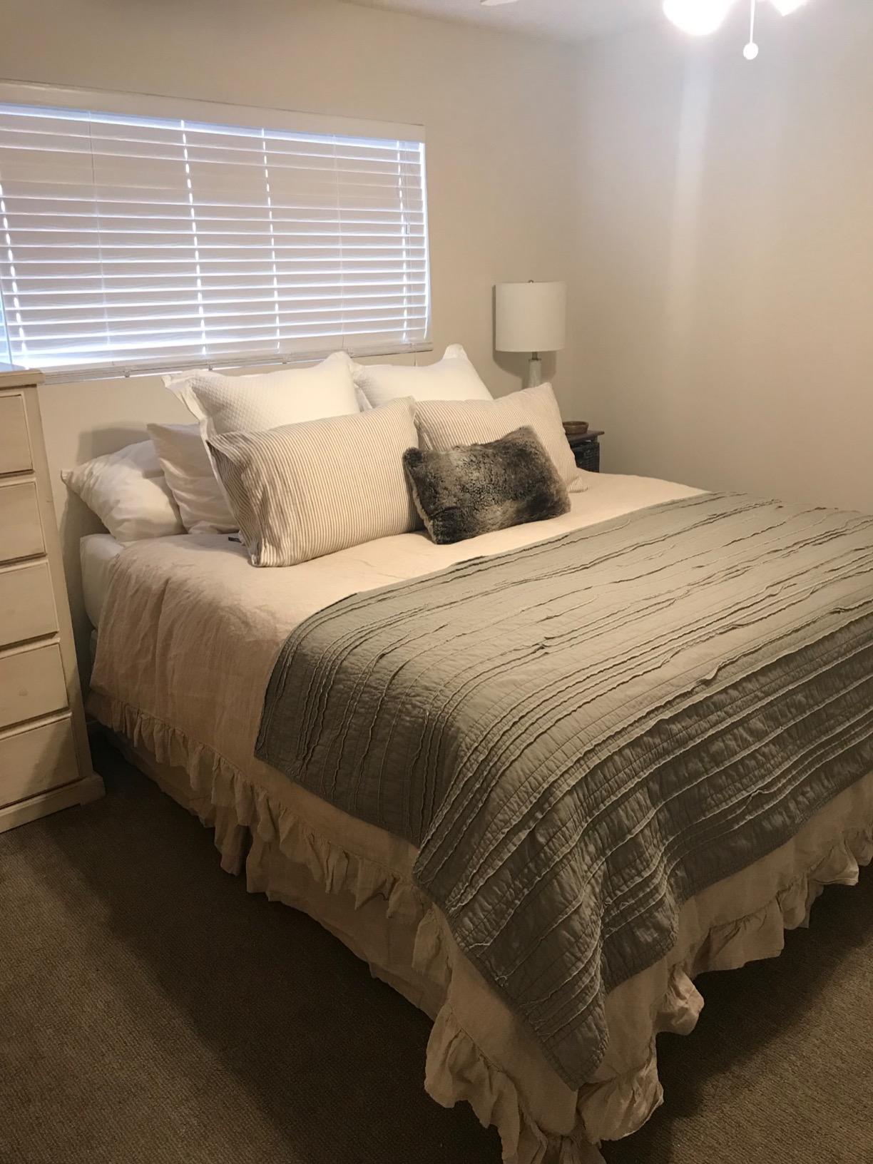 MEADOW PARK 100% Stone Washed Linen Duvet Cover Set 3 Pieces, Queen Size 90 inches x 92 inches, Shams 20 inches x 26 inches, Ruffled Style, Button Closure, Corner Ties, Super Soft, Solid Natural color customer photo 2