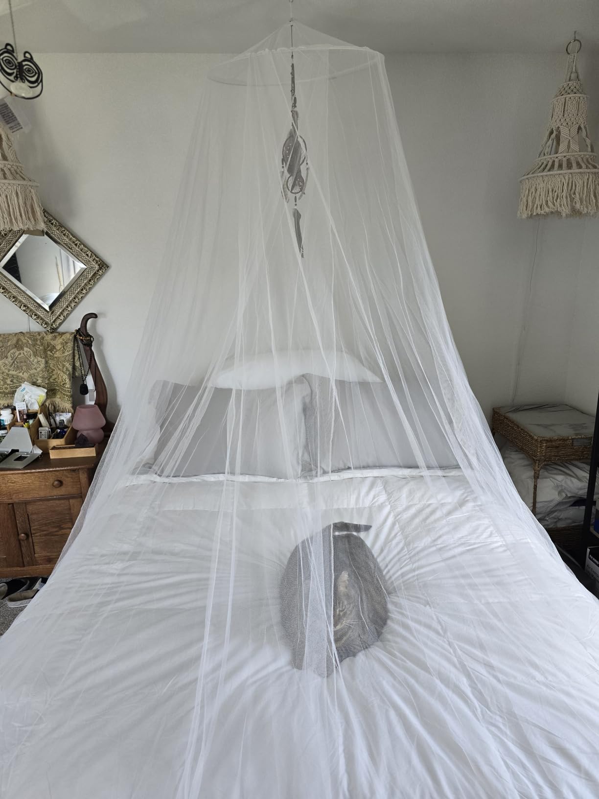 MEKKAPRO Extra-Large King Mosquito Bed Net, Made for King Queen and Twin, Bed Mosquito Netting | Bed Canopy Curtains, White Mosquito Netting customer photo 1
