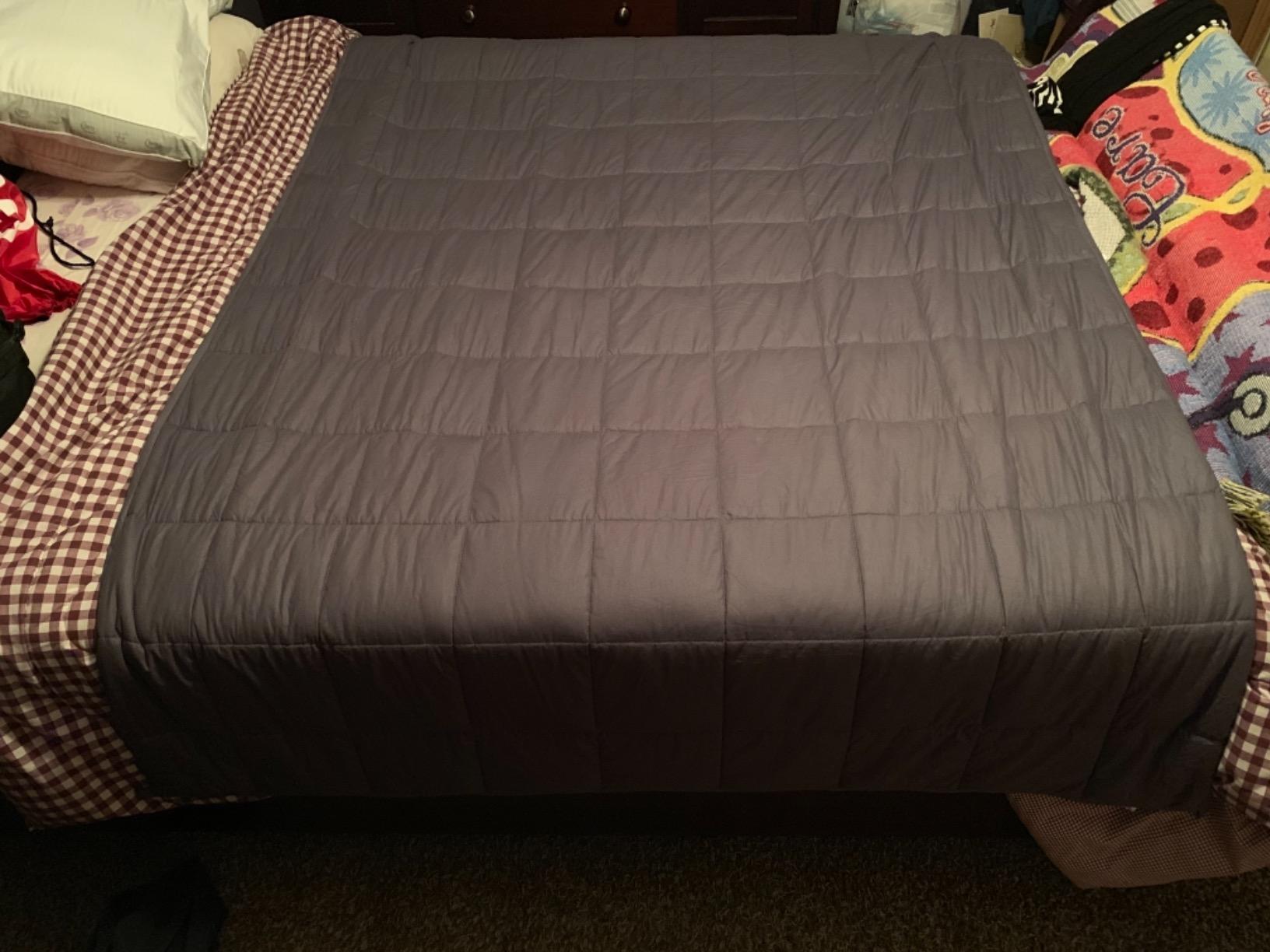 RelaxBlanket Cotton Weighted Blanket 100% Cotton with Premium Glass Beads for All-Season 80''x90'' 30lbs,Dark Grey customer photo 2