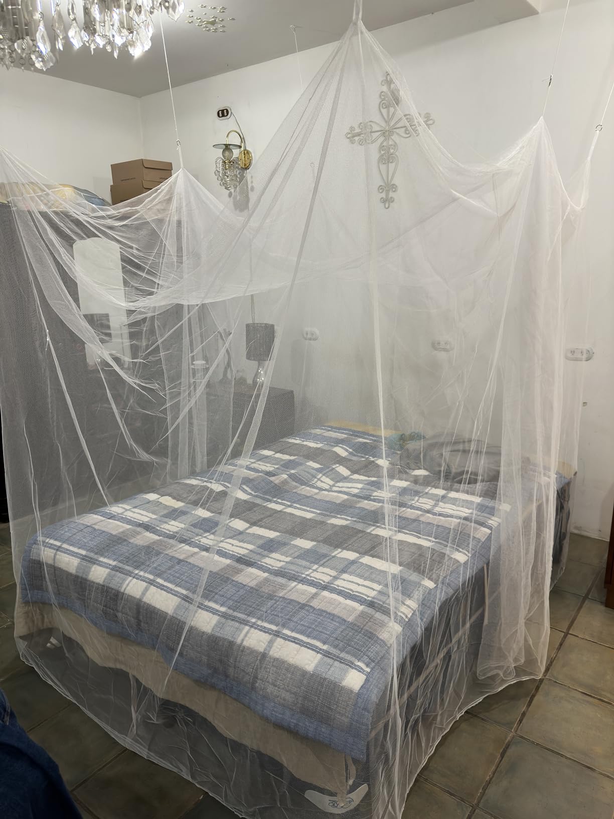 Mosquito Net for Queen & King-Size Beds - 2-Side-Opening Bed Canopy, Rectangular Shape customer photo 2
