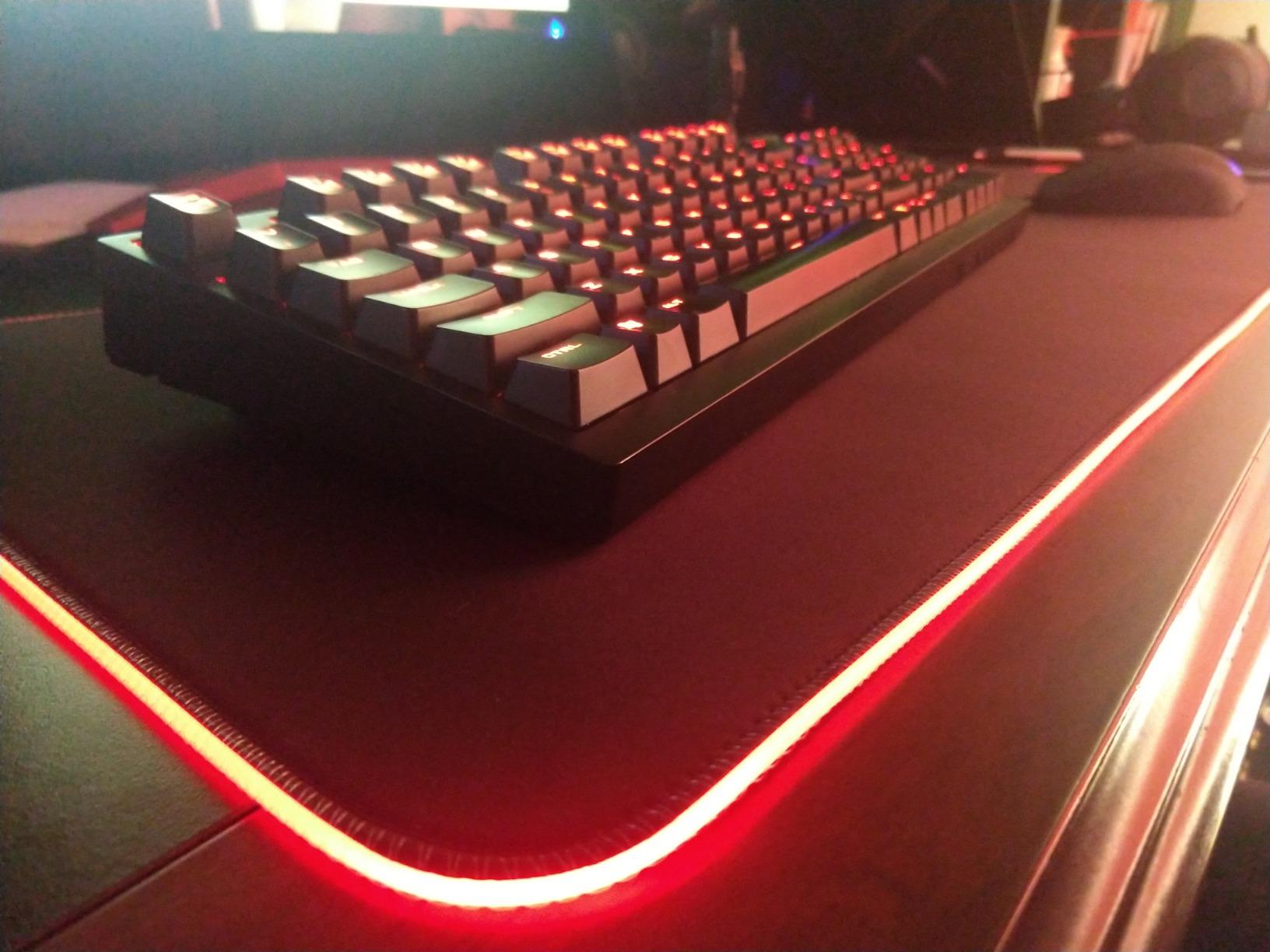 BladeHawks RGB Gaming Mouse Pad Extra Large Extended 31.5x12 Inch-Black | LED mouse pad with 14 lighting modes, covers keyboard & mouse, anti-slip rubber base, waterproof surface, USB powered customer photo 2