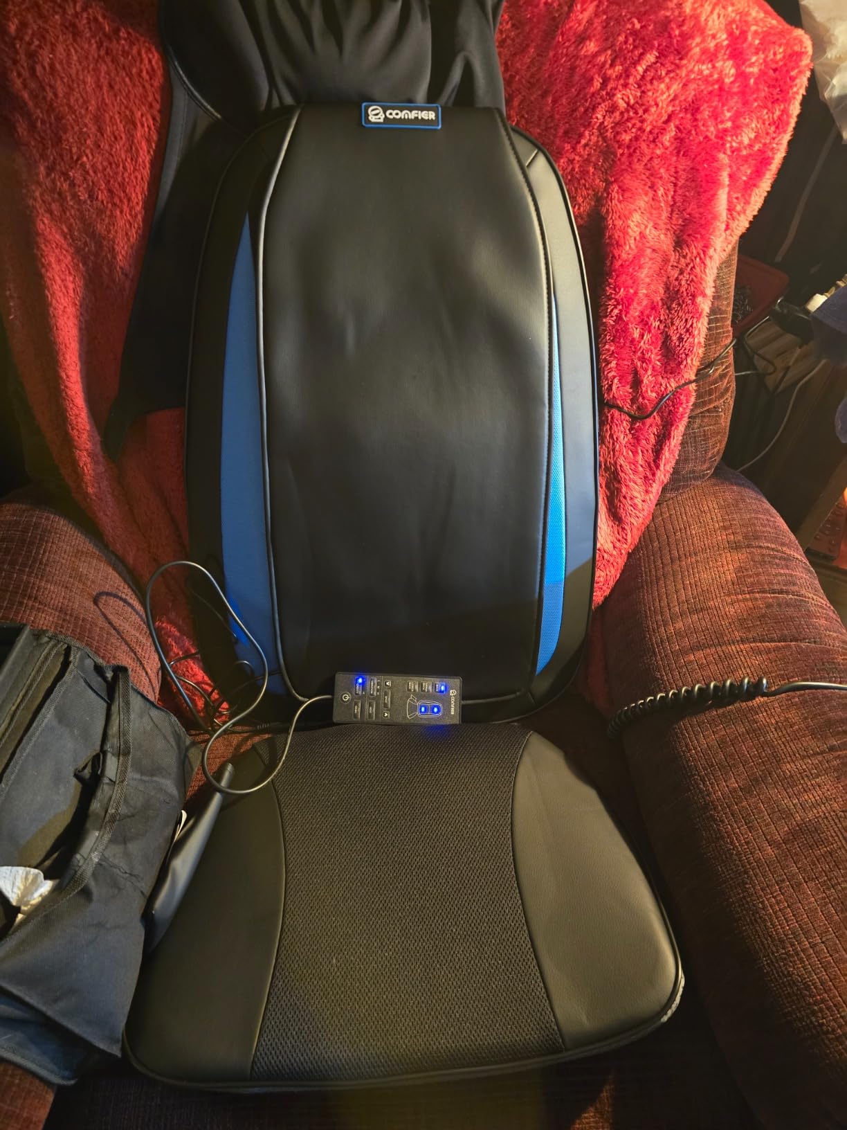 COMFIER Shiatsu Back Massager with Heat,Deep Tissue Kneading Massage Seat Cushion,Massage Chair Pad for Full Back,Body Massager for Home or Office Chair use, 【2026】 Gift for Men,Women customer photo 1