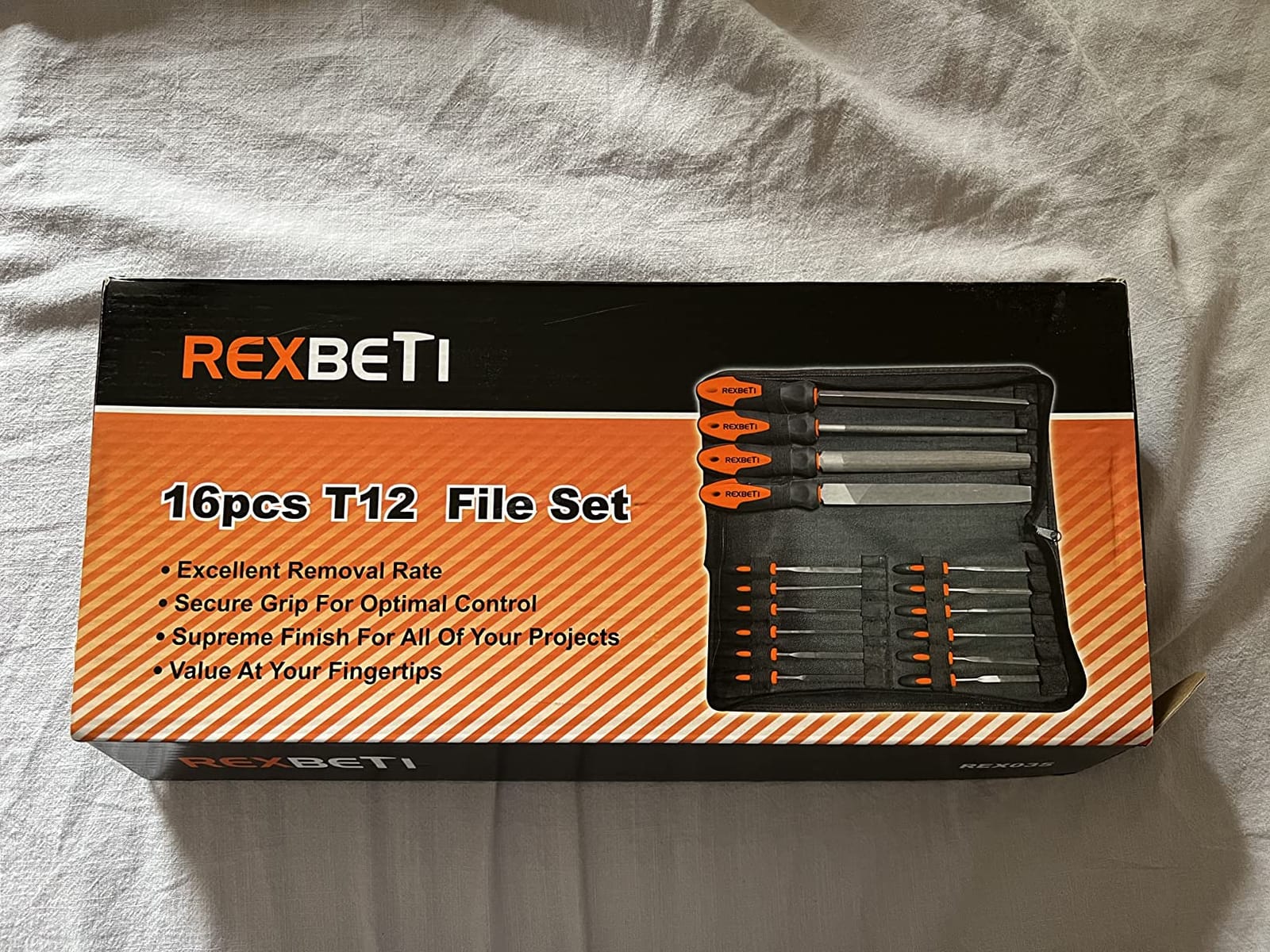 REXBETI 25Pcs Metal File Set, Tool Sharpening, Woodworking, Finishing File | 4 Large Flat/Triangle/Half-Round/Round File, 12 Needle Files, Working with Wood, Metal, Glass, Tile, Leather, Plastic, T12 customer photo 1