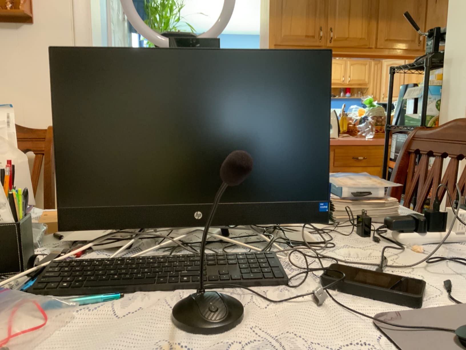 USB Microphone, 360 Degree Adjustable Gooseneck Design, Mute Button & LED Indicator, Noise-Canceling Technology, Plug & Play, Compatible with Windows & MacOS customer photo 1