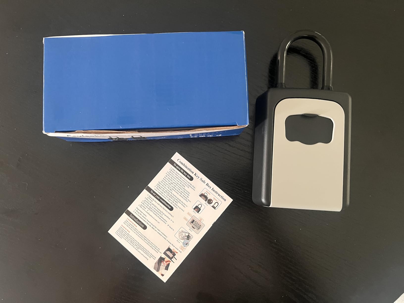 Portable Key Lock Box, Upgrade Clearly Visible Numbers, Lock Box Wall Mounted for House Key, 5 Key Capacity, Weatherproof Resettable Code (1 Pack, Gray) customer photo 1