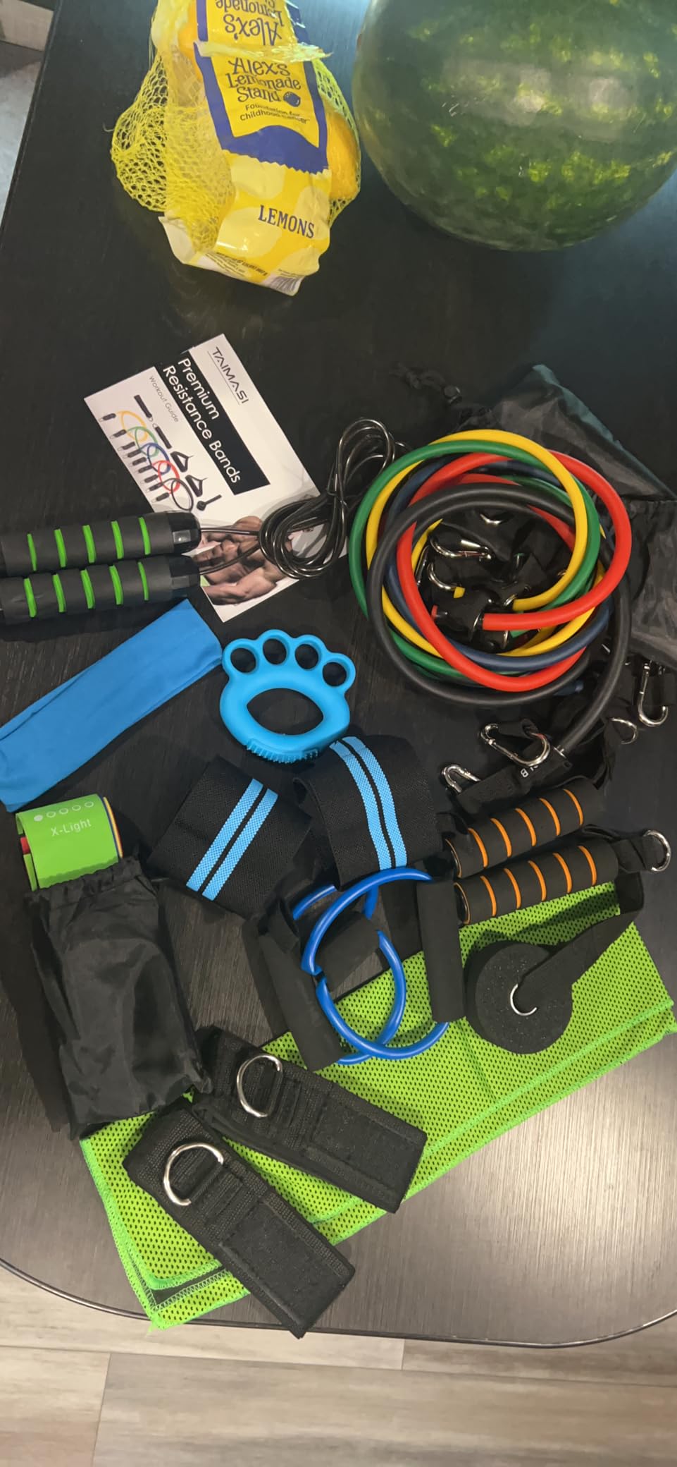 TAIMASI 23Pcs Stackable Resistance Bands Set with Handles Up to 150 Lbs | 5 Exercise Bands with Handles, 5 Resistance Loop Bands, Jump Rope, Figure 8 Resistance Band, Headband, Cooling Towel customer photo 1