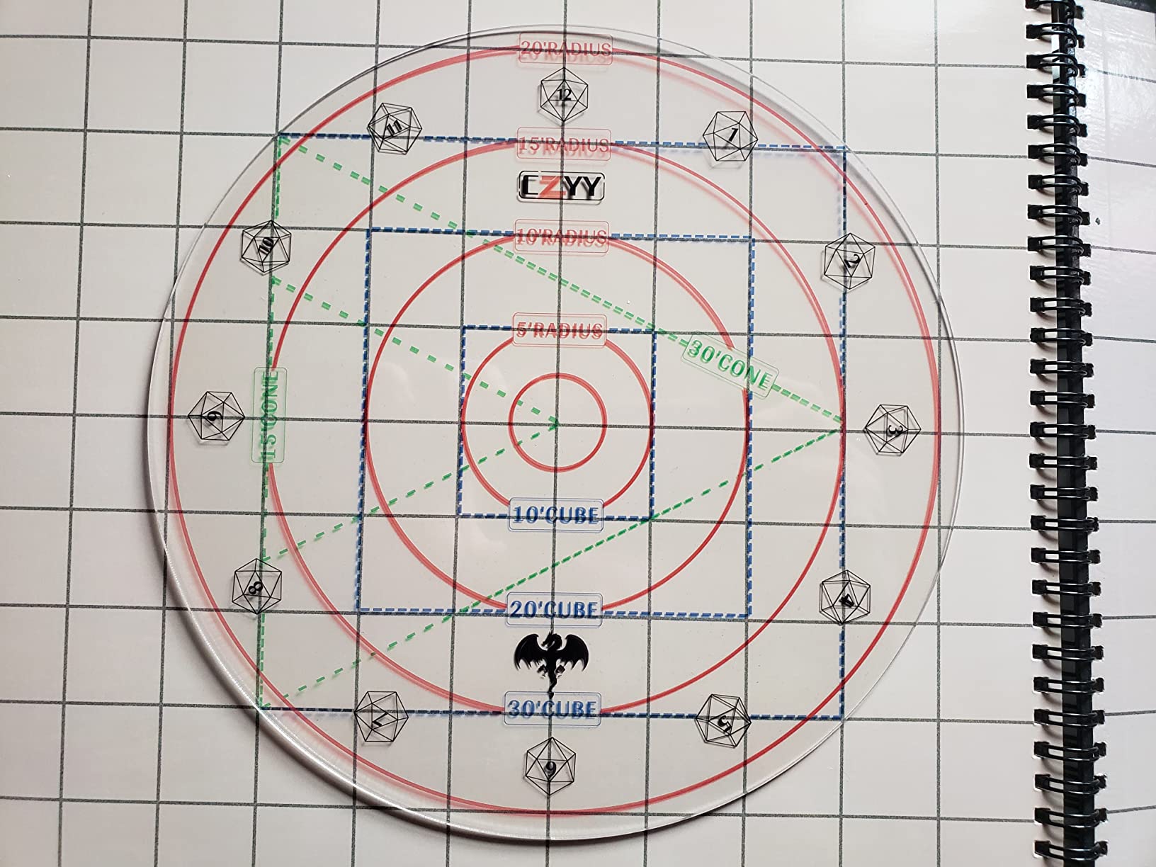 CZYY DND AOE Spell Template, Acrylic Area Damage Effect Marker customer photo 2