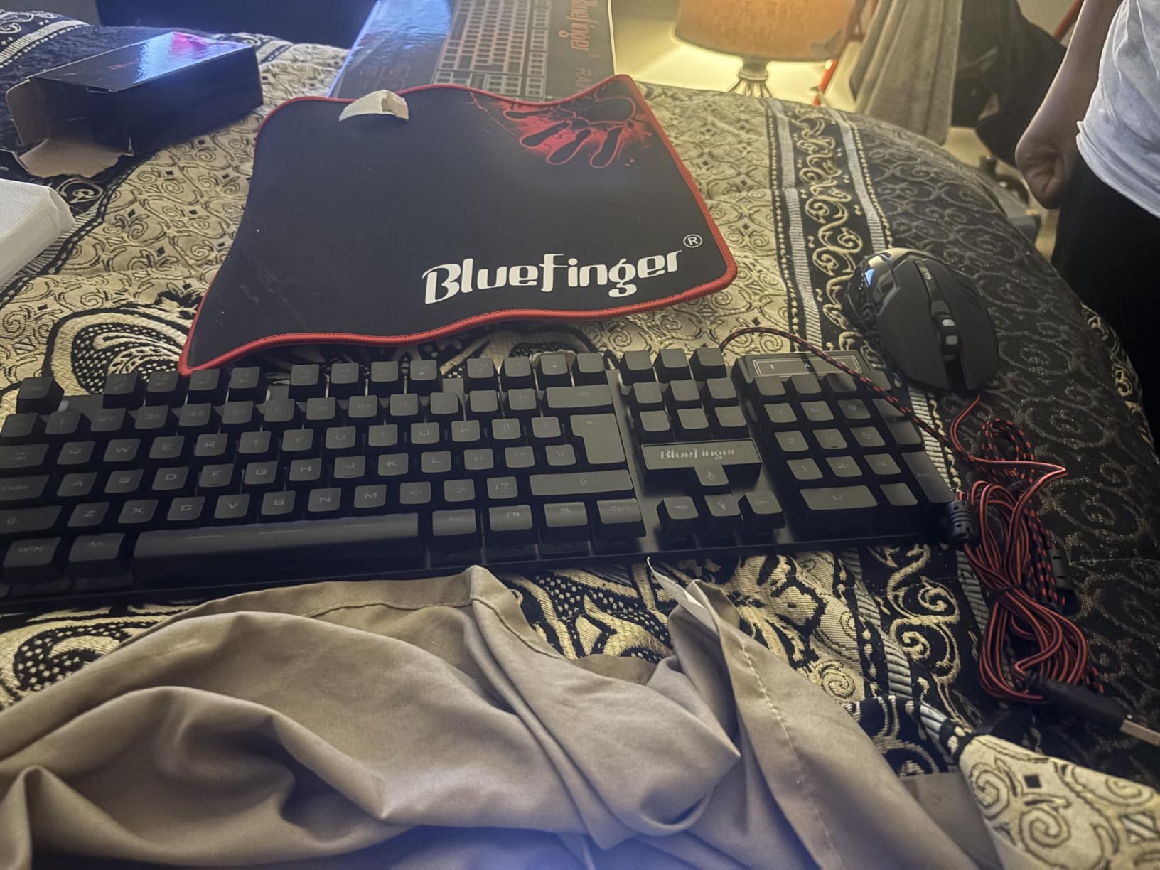 BlueFinger RGB Gaming Keyboard and Backlit Mouse Combo, USB Wired, LED Gaming Set for Laptop PC Computer Game and Work customer photo 1