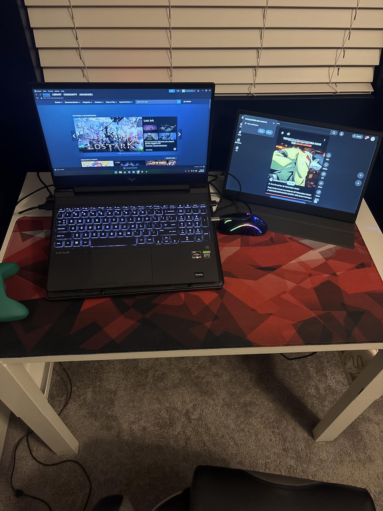 Benvo Extended Mouse Pad Large Gaming Mouse Pad- 35.4x15.7x0.12 inch Computer Keyboard Mouse Mat Non-Slip Mousepad Rubber Base and Stitched Edges for Game Players, Office, Study, Aurora Light Pattern customer photo 1