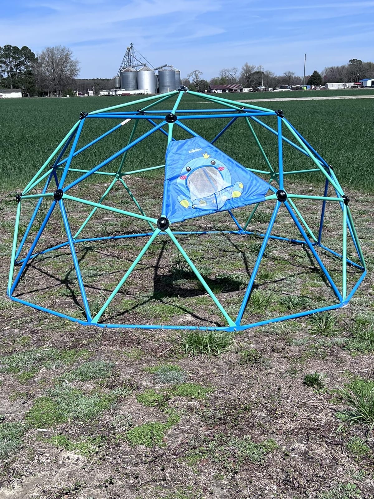 Zupapa 10FT Climbing Dome, Outdoor Jungle Gym for Kids with Climbing Grip - Geometric Dome Climber Outdoor Playset and Easy Assembly Outdoor Play Equipment for Kids (Blue, 10FT) customer photo 2
