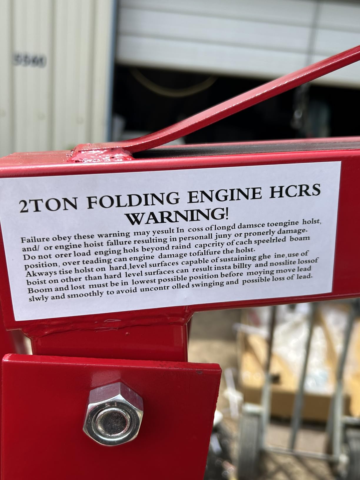 2 Ton Hydraulic Engine Hoist Crane, 4400LBS Folding Cherry Picker customer photo 1