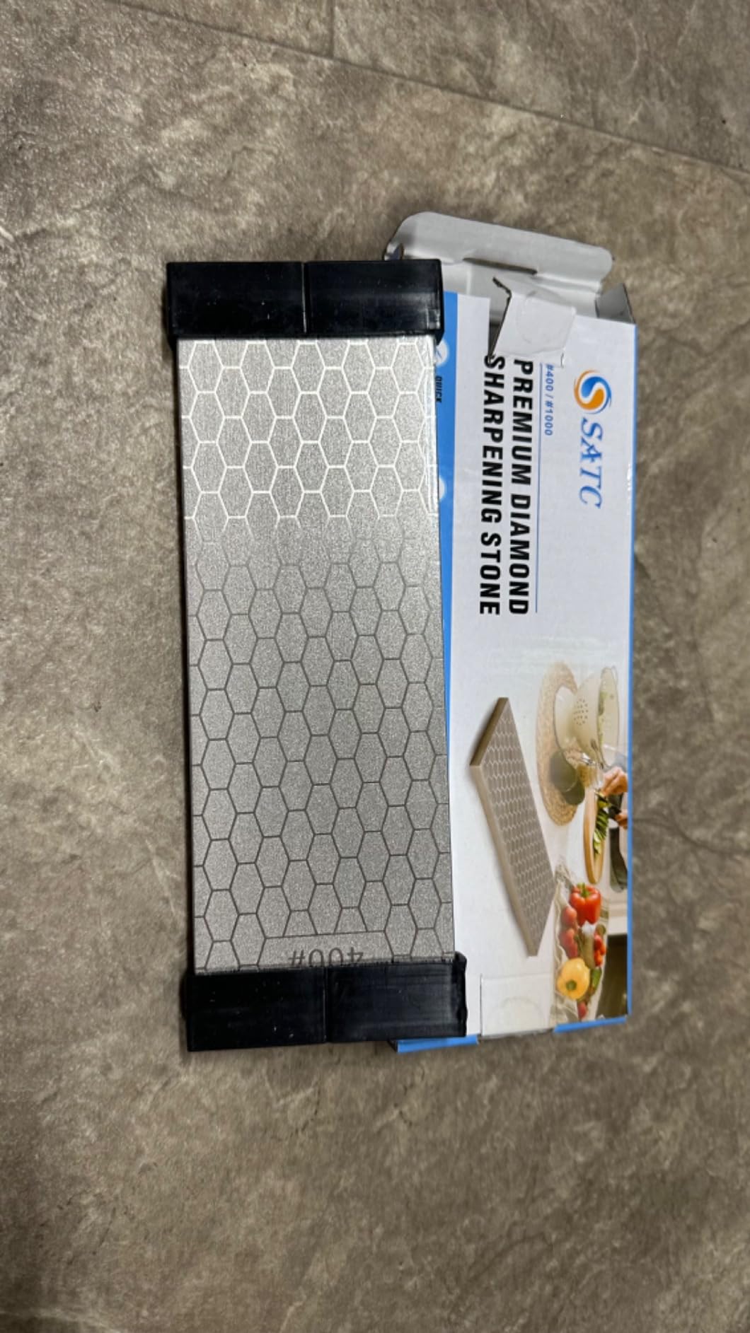 S SATC Diamond Sharpening Stone 2 Side Grit 400/1000 Diamond Plate Honing Stone 8-inch Hone Sharpener White customer photo 1