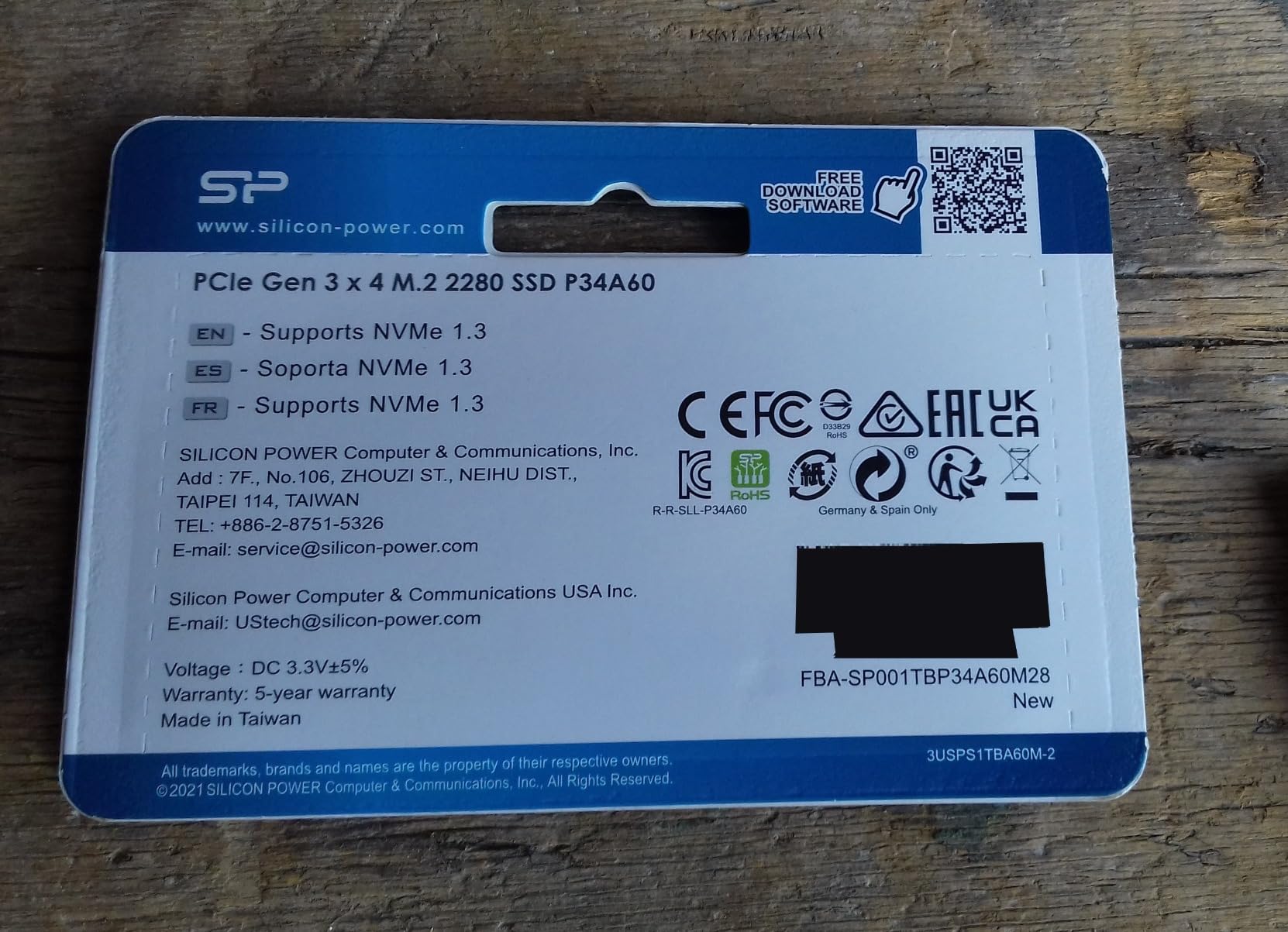 Silicon Power 1TB - NVMe M.2 PCIe Gen3x4 2280 SSD (SP001TBP34A60M28) customer photo 1