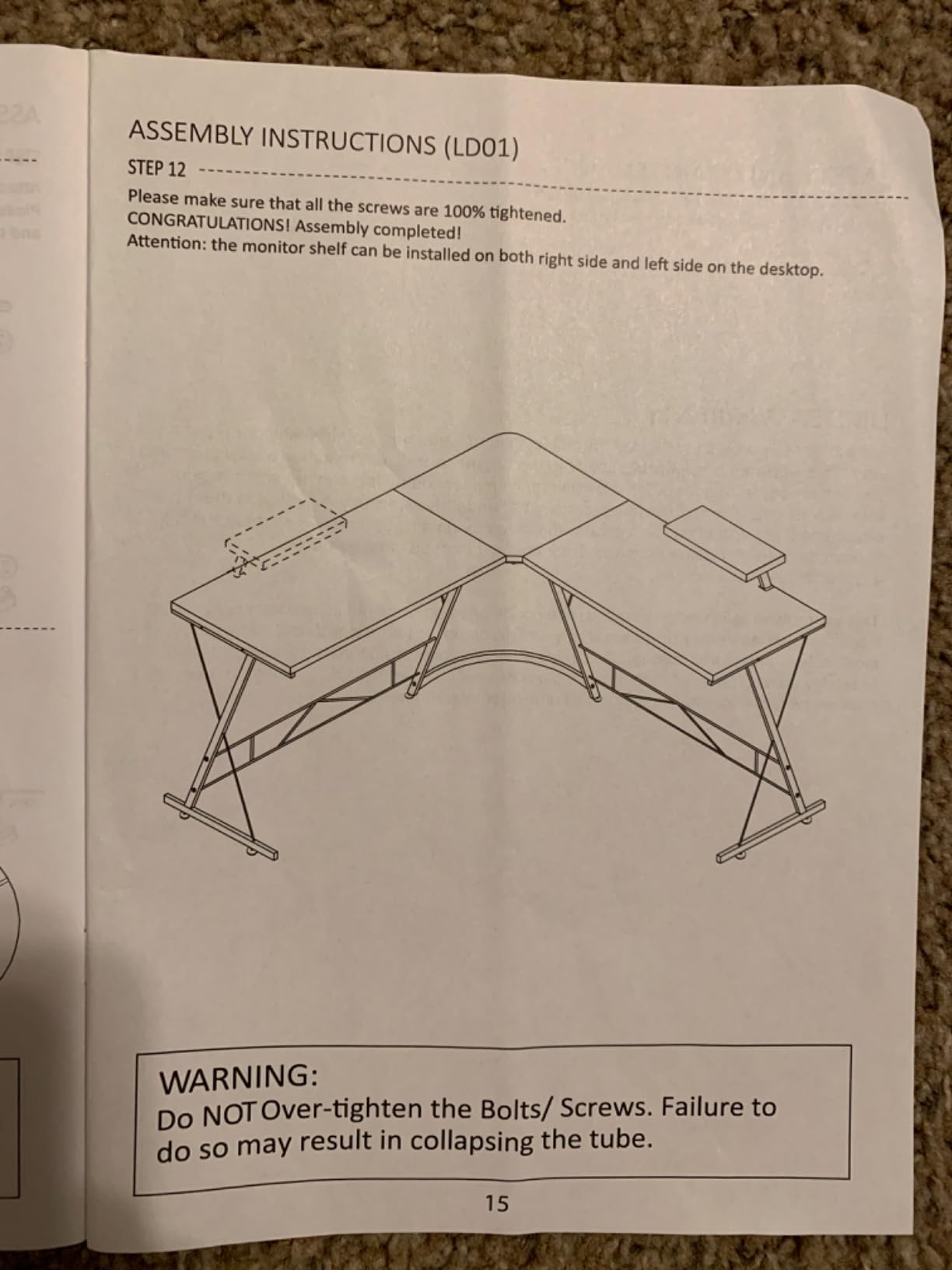 Mr IRONSTONE L Shaped Gaming Desk Corner Computer Desk, Home Office Desks Writing Workstation with Large Monitor Stand, Easy to Assemble (Black,51 Inch) customer photo 2